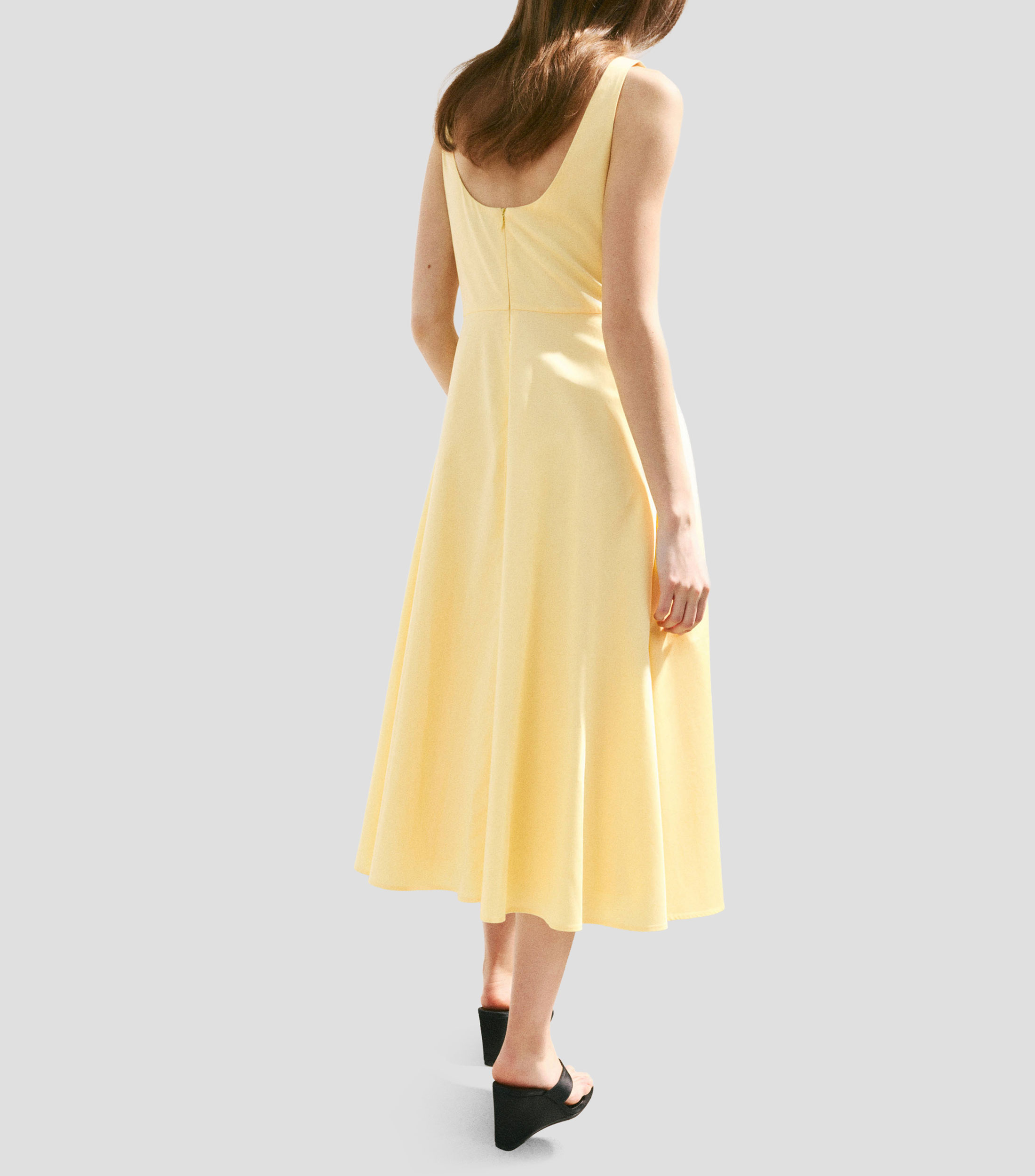Vestido midi liso Mujer