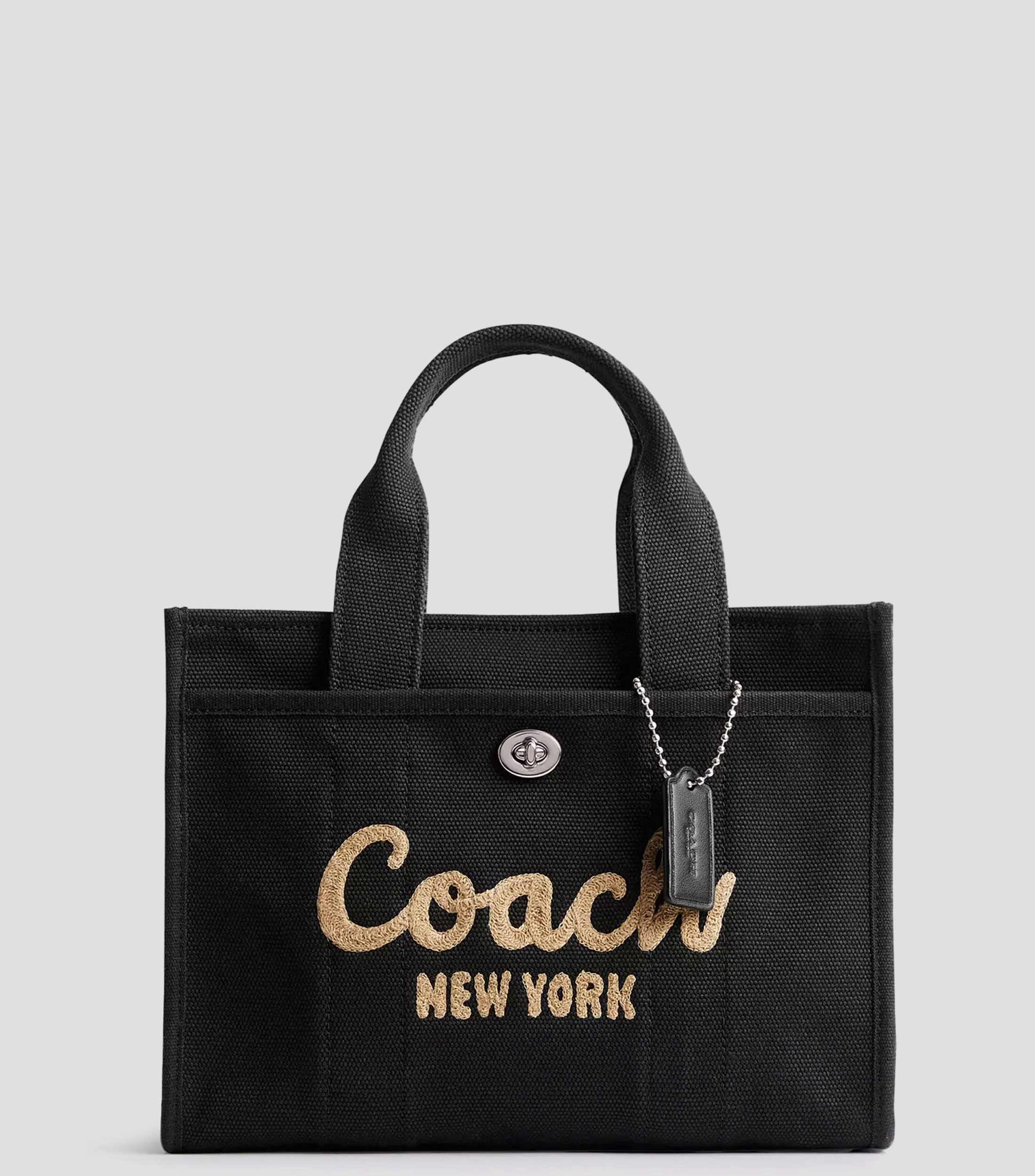 Bolsa tote negro Varsity con bordado Mujer