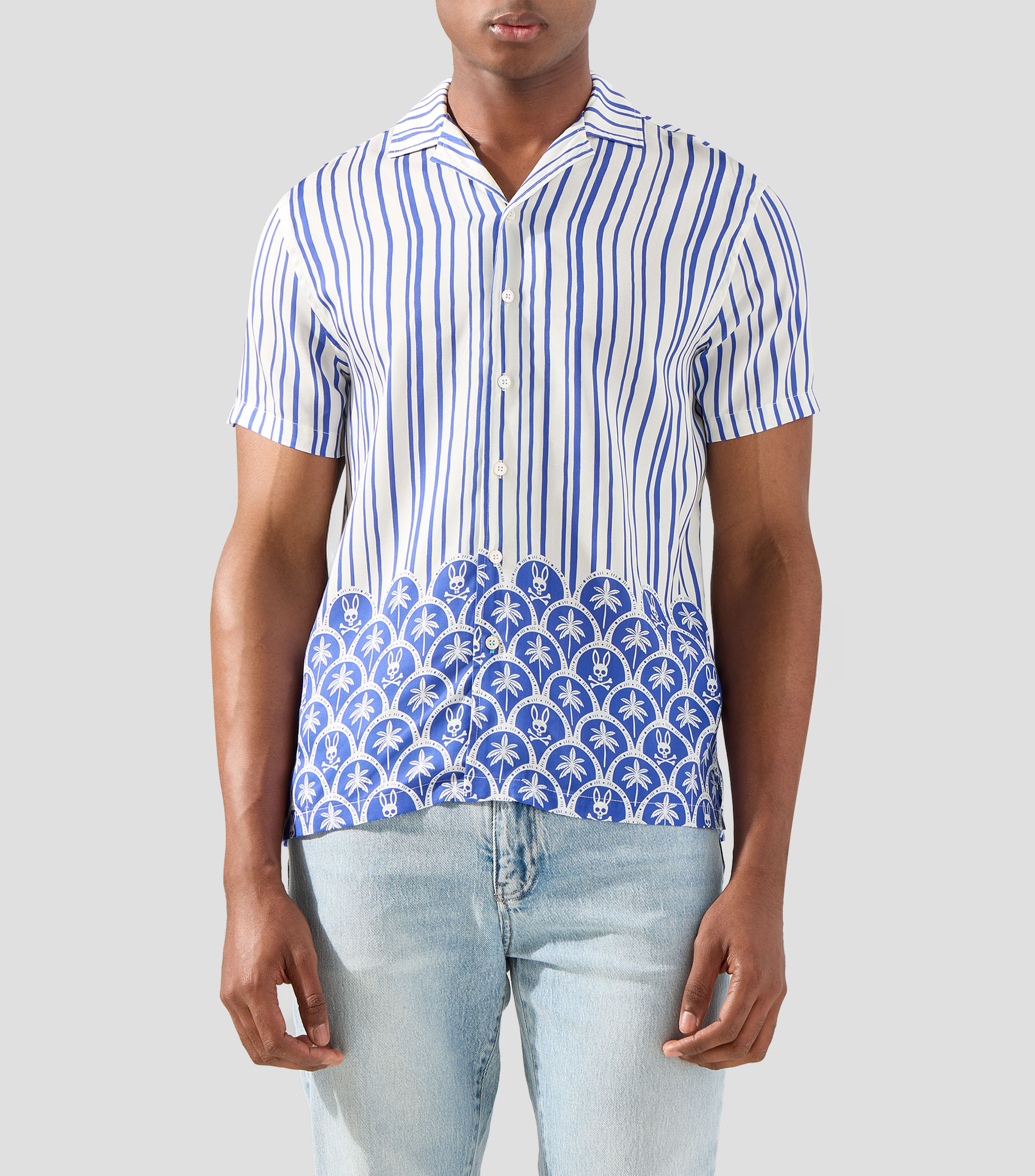 Camisa con estampado manga corta Hombre