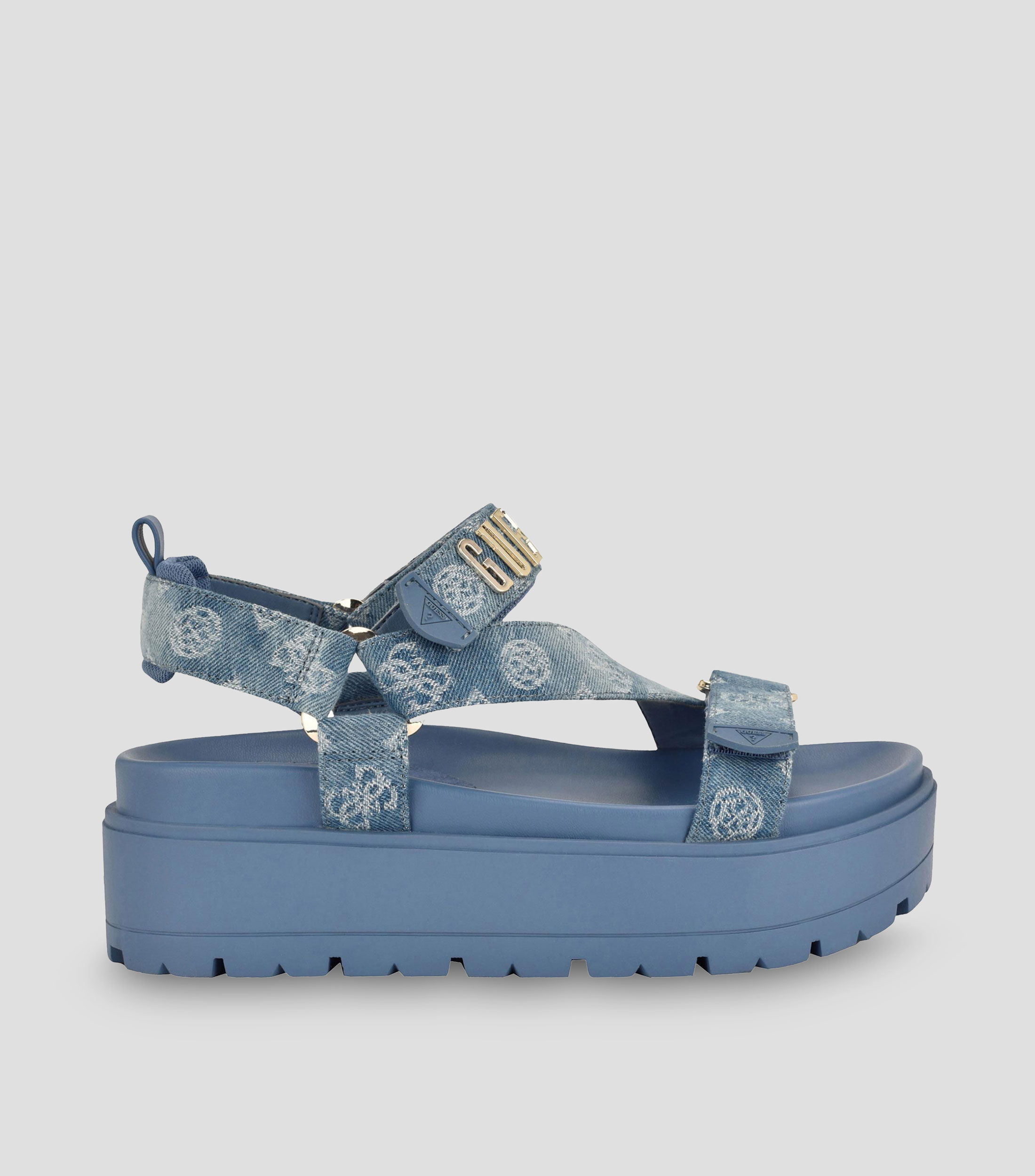 Sandalias con tacón medio de cuña y plataforma Fetta Mujer