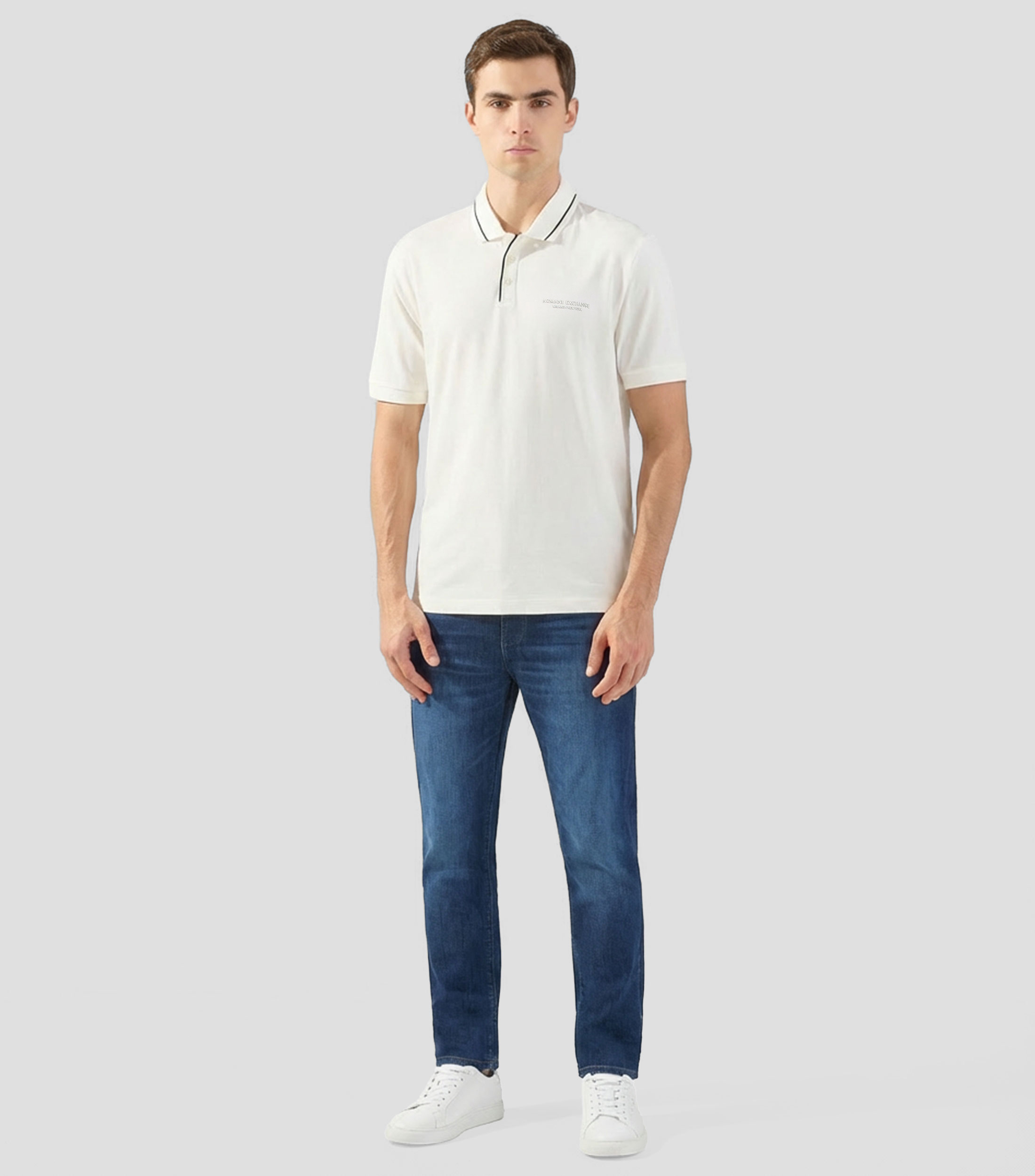 Playera tipo polo de manga corta lisa Hombre