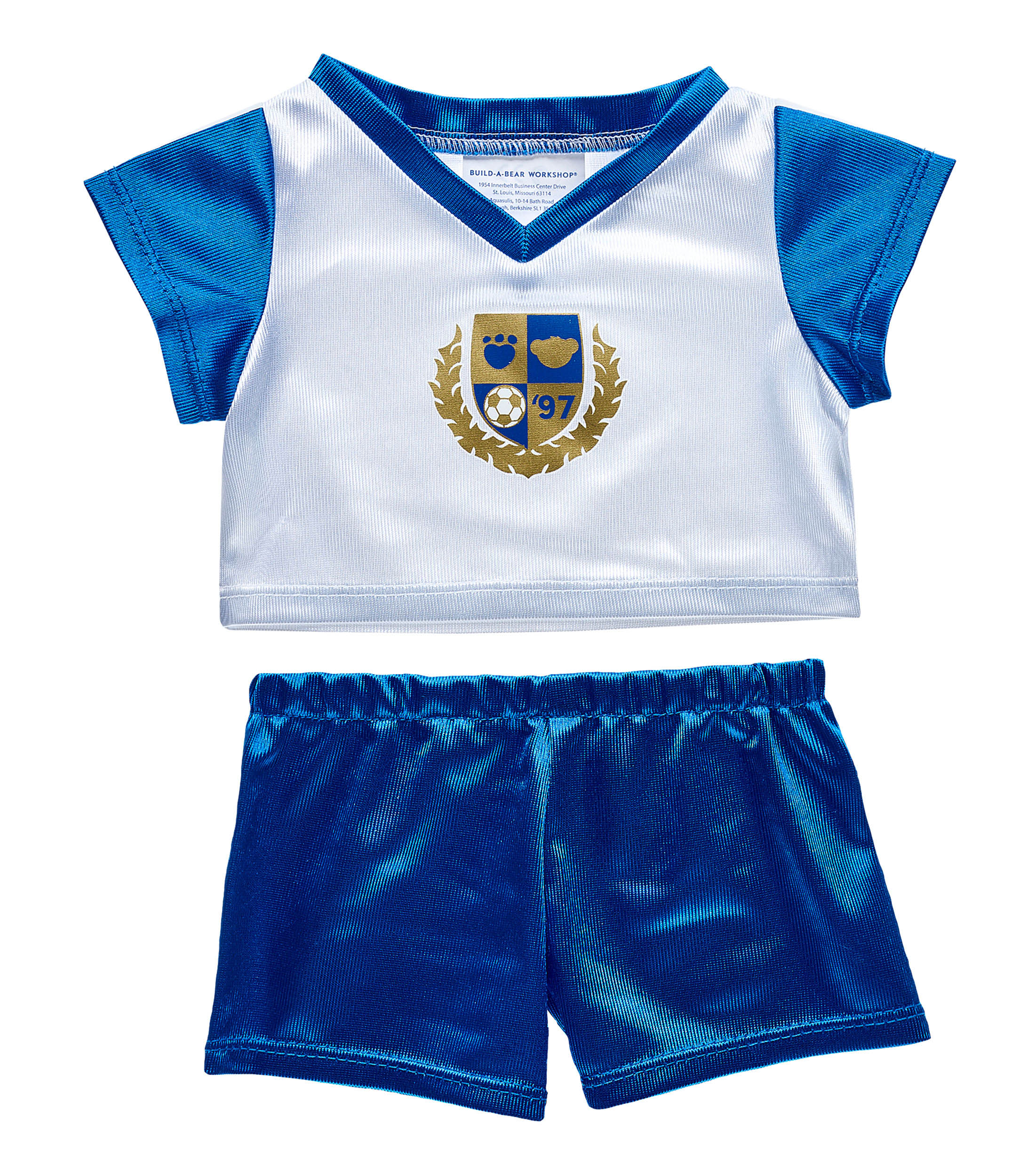 Uniforme Soccer Azul para Oso de Peluche