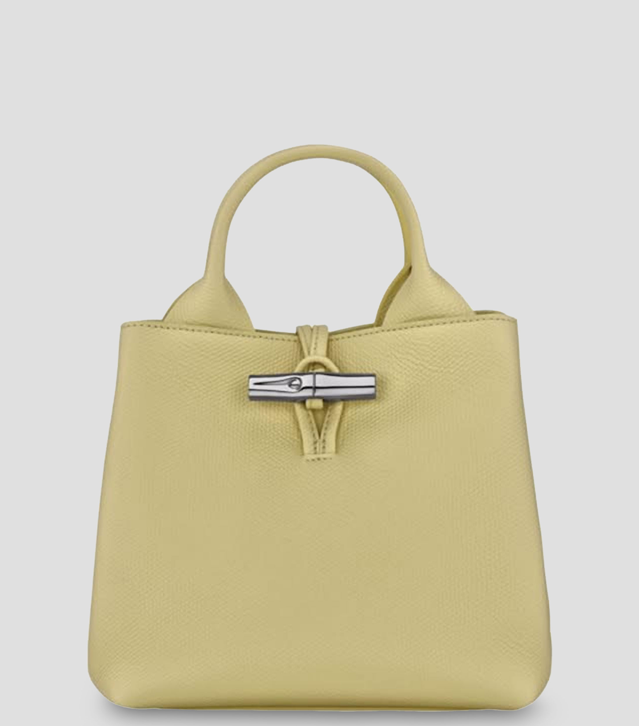 Bolsa tote en piel verde lisa Mujer