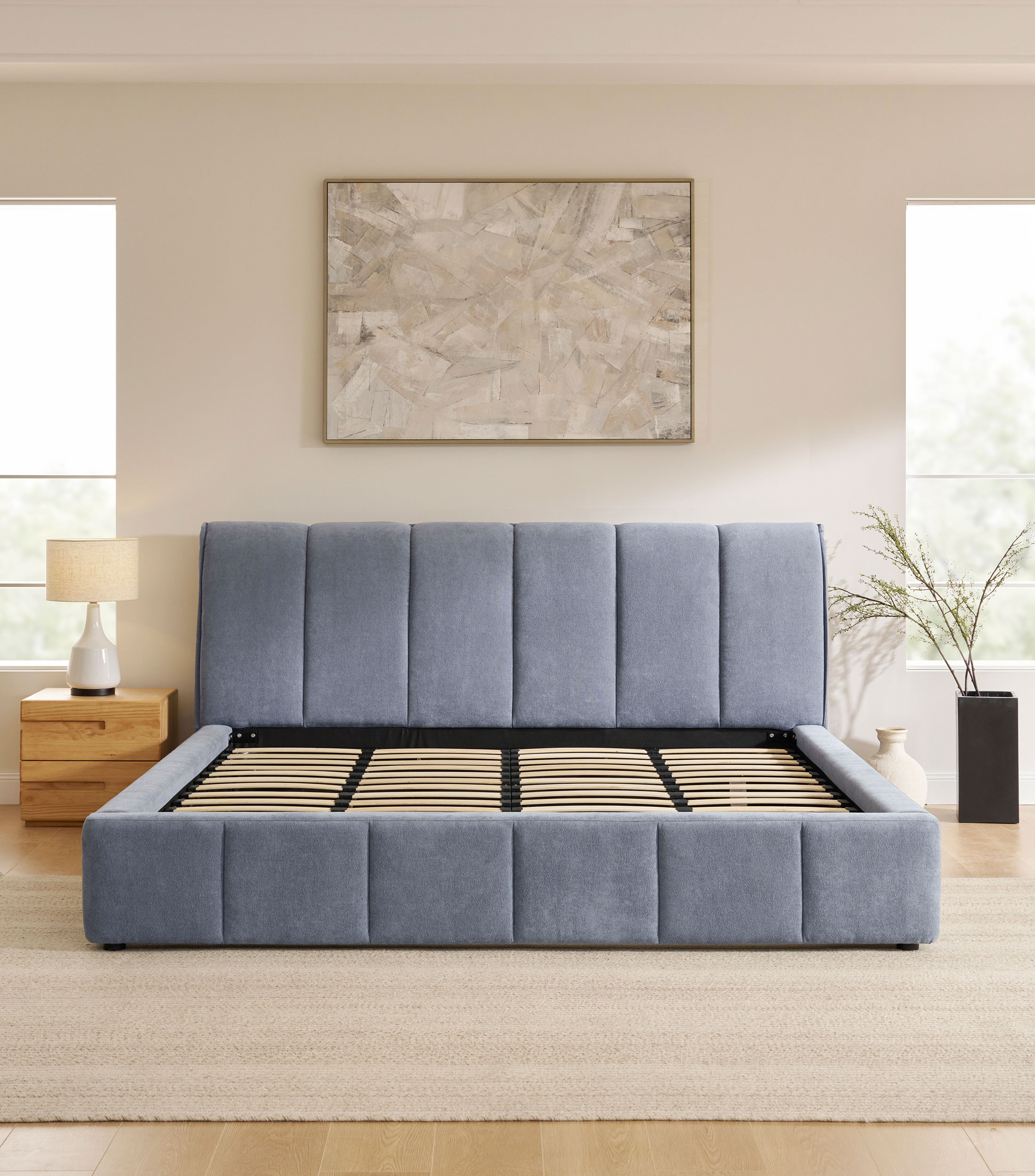 Cama King Size Willow Slate en tela