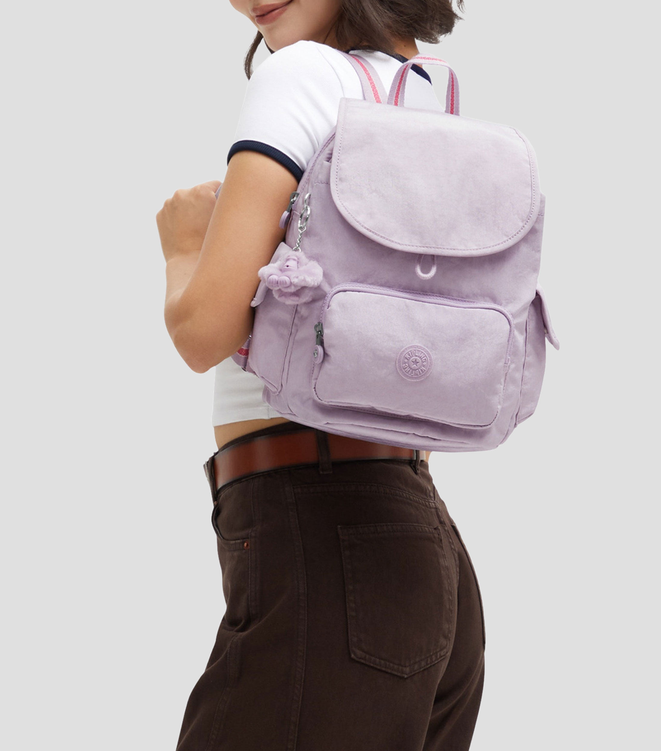 Mochila casual morada lisa Mujer