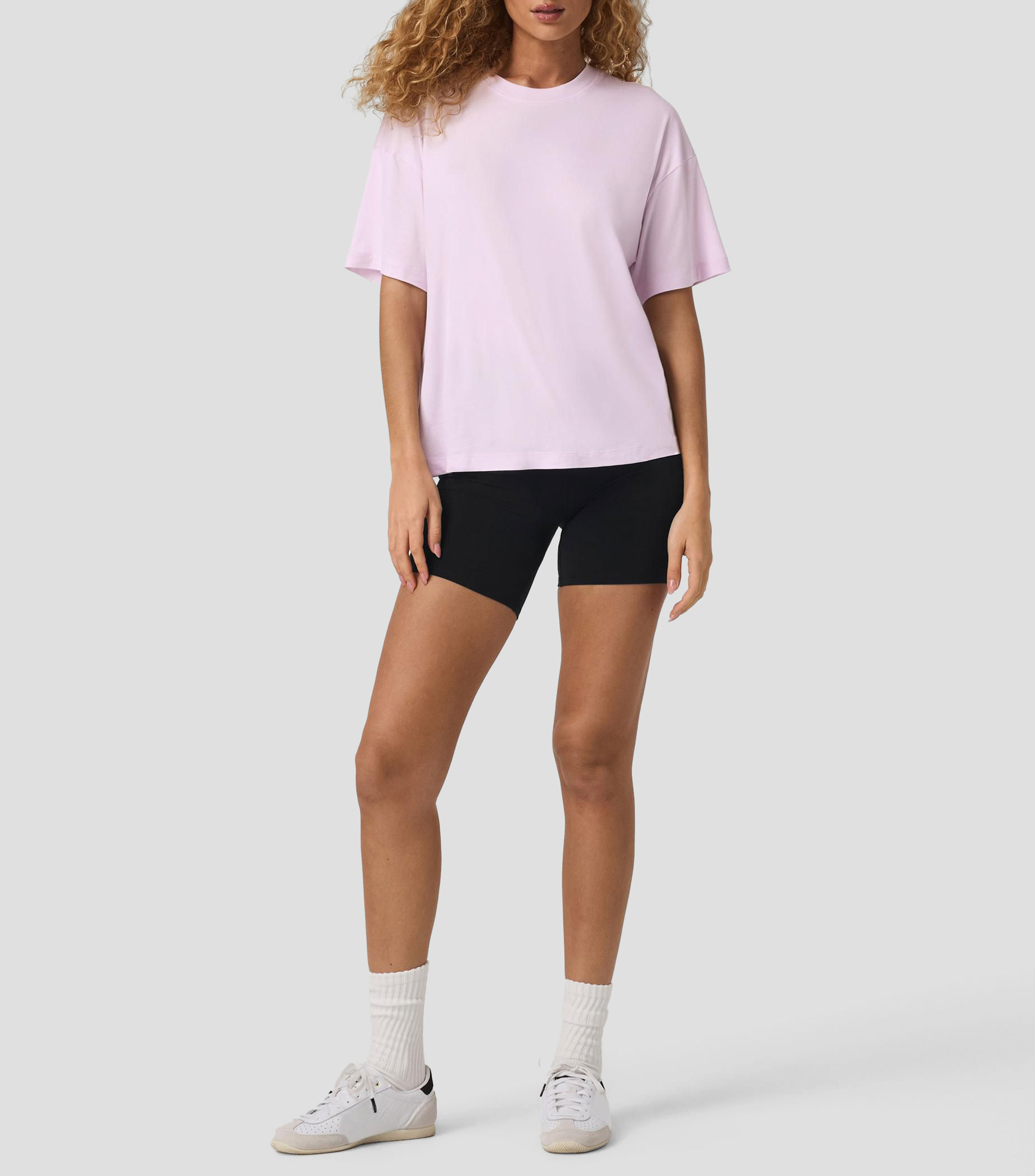 Playera para entrenamiento cuello redondo manga corta lisa Mujer
