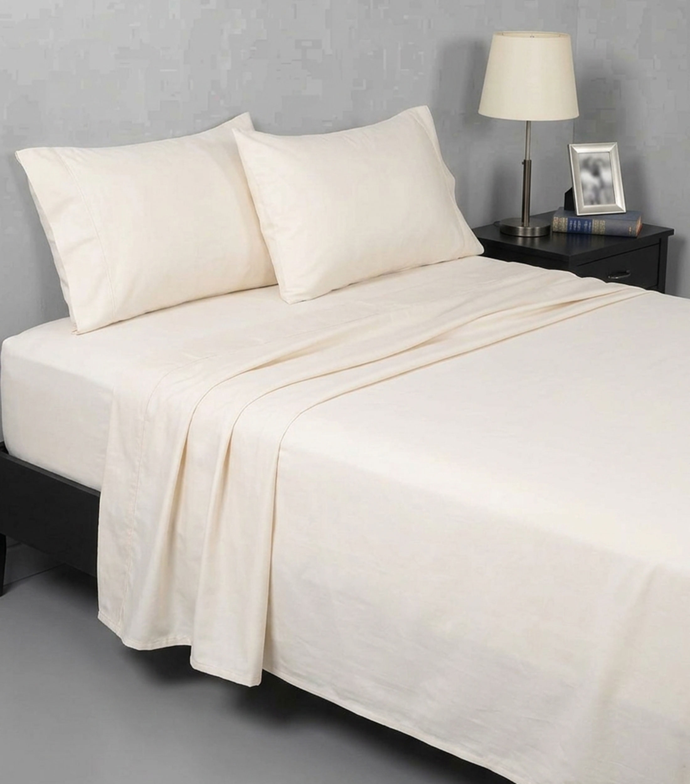 Juego de sábanas Queen Size en algodón Spencer crema