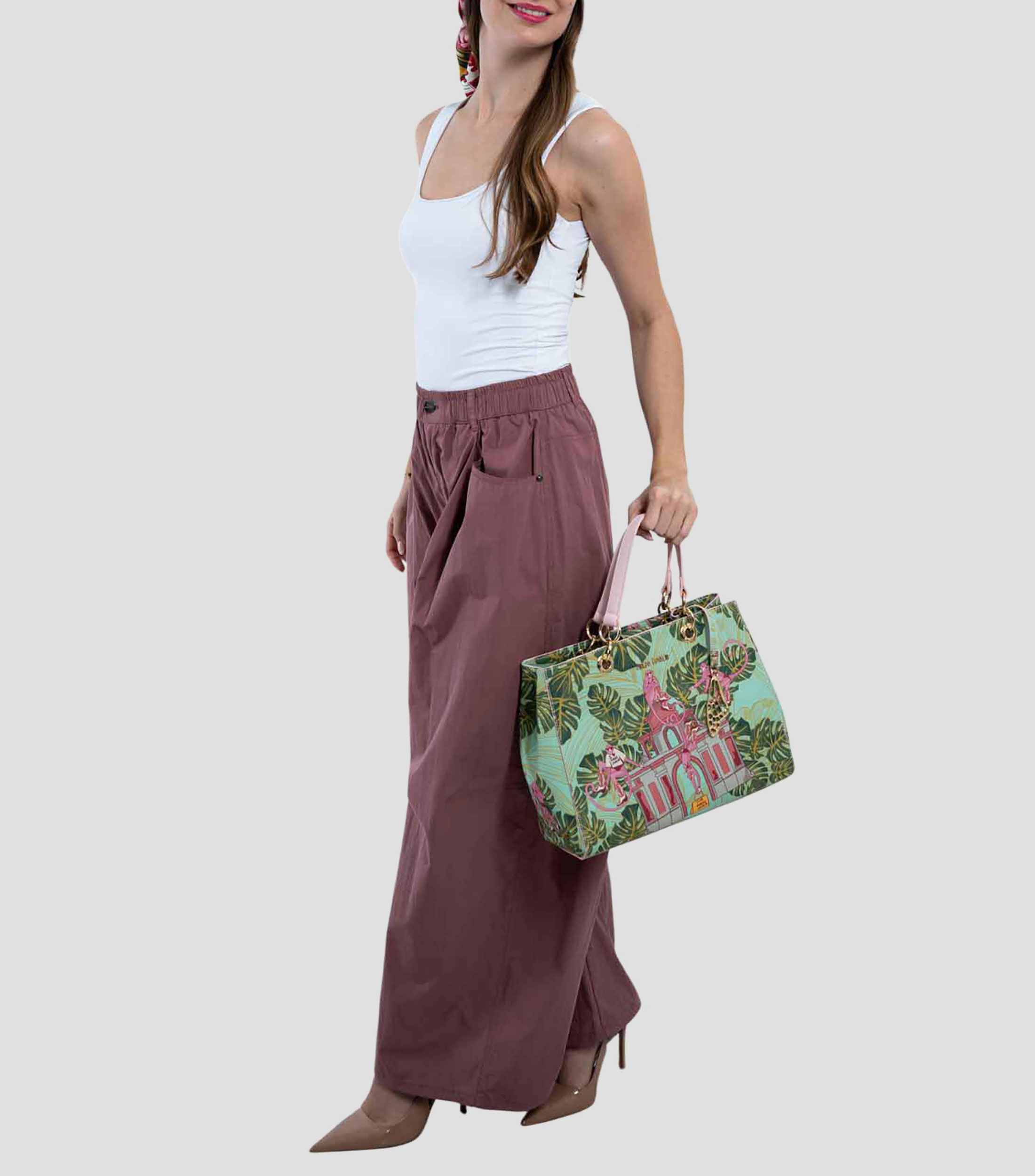 Bolsa satchel estampada Mujer