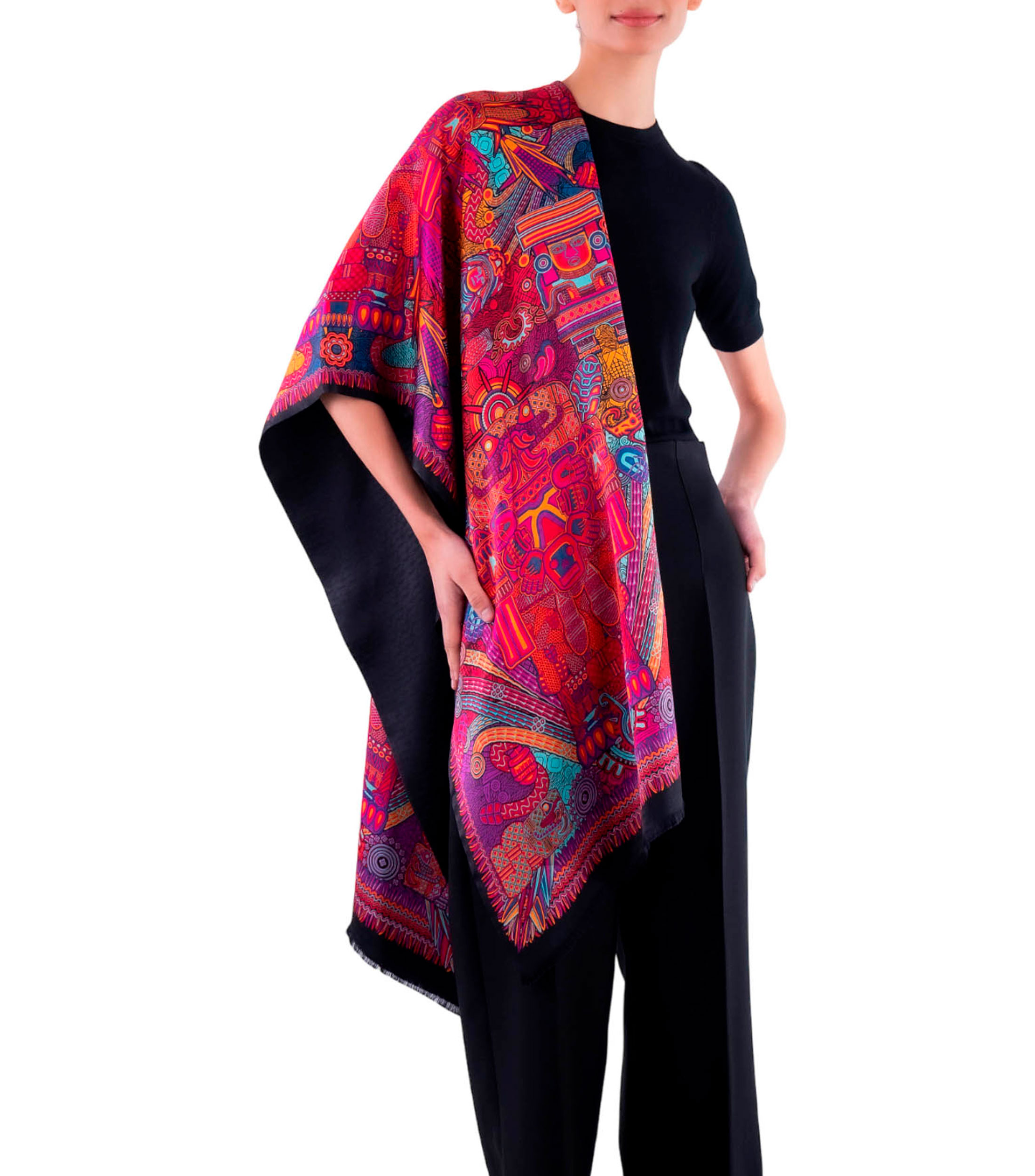 Chalina multicolor estampada Mujer
