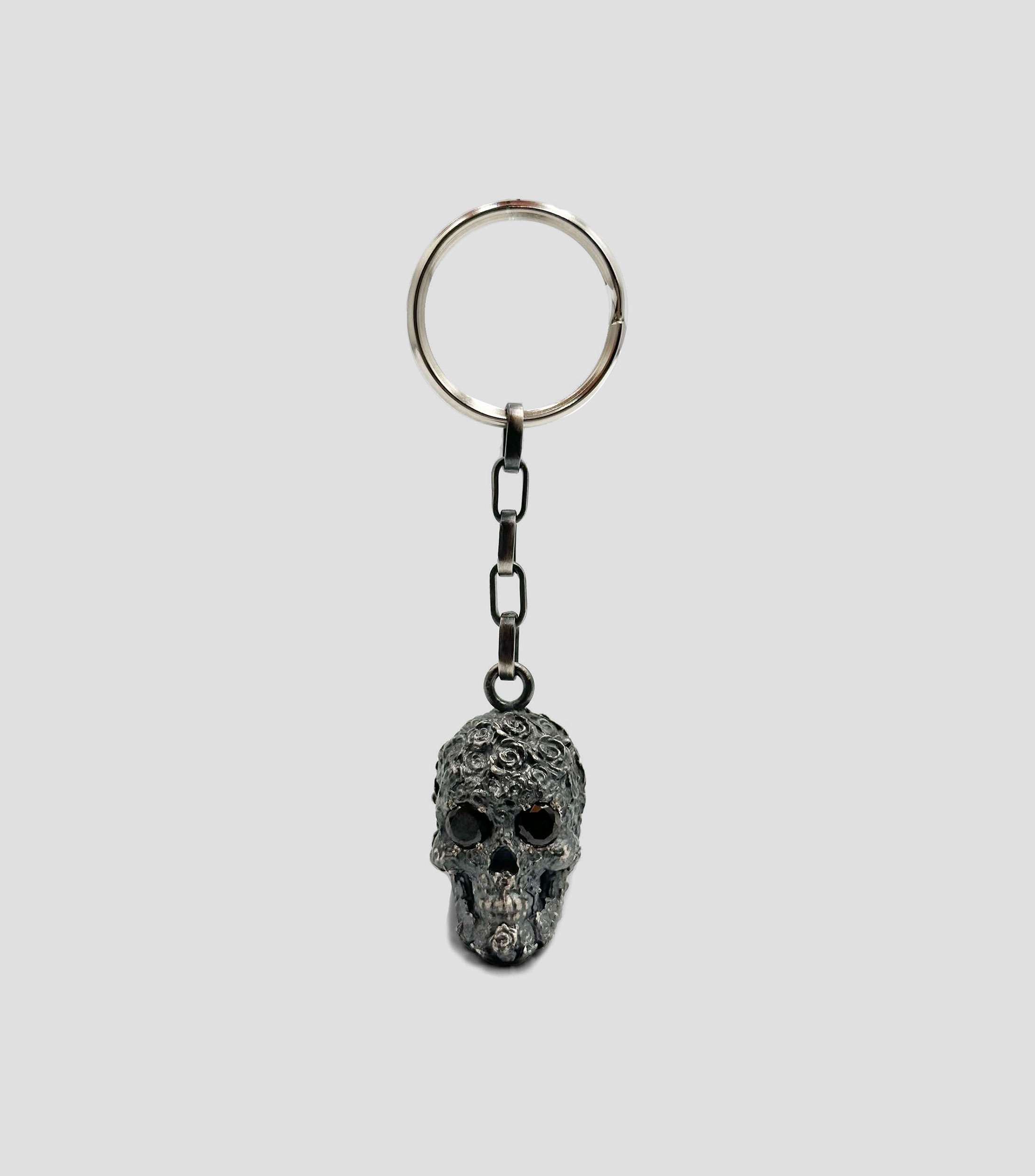 Llavero de calavera en plata .925 Hombre