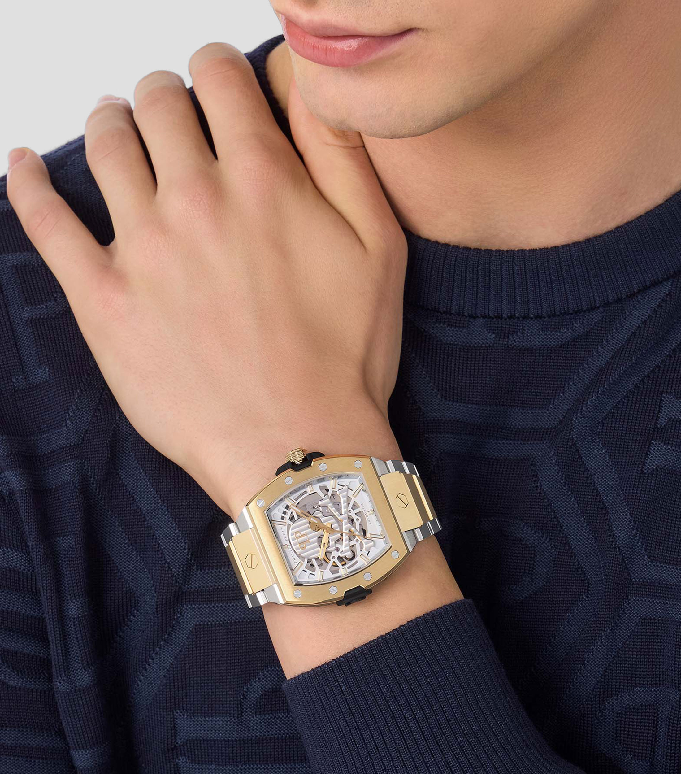 Reloj para Hombre The Skeleton Casual Plateado, Dorado