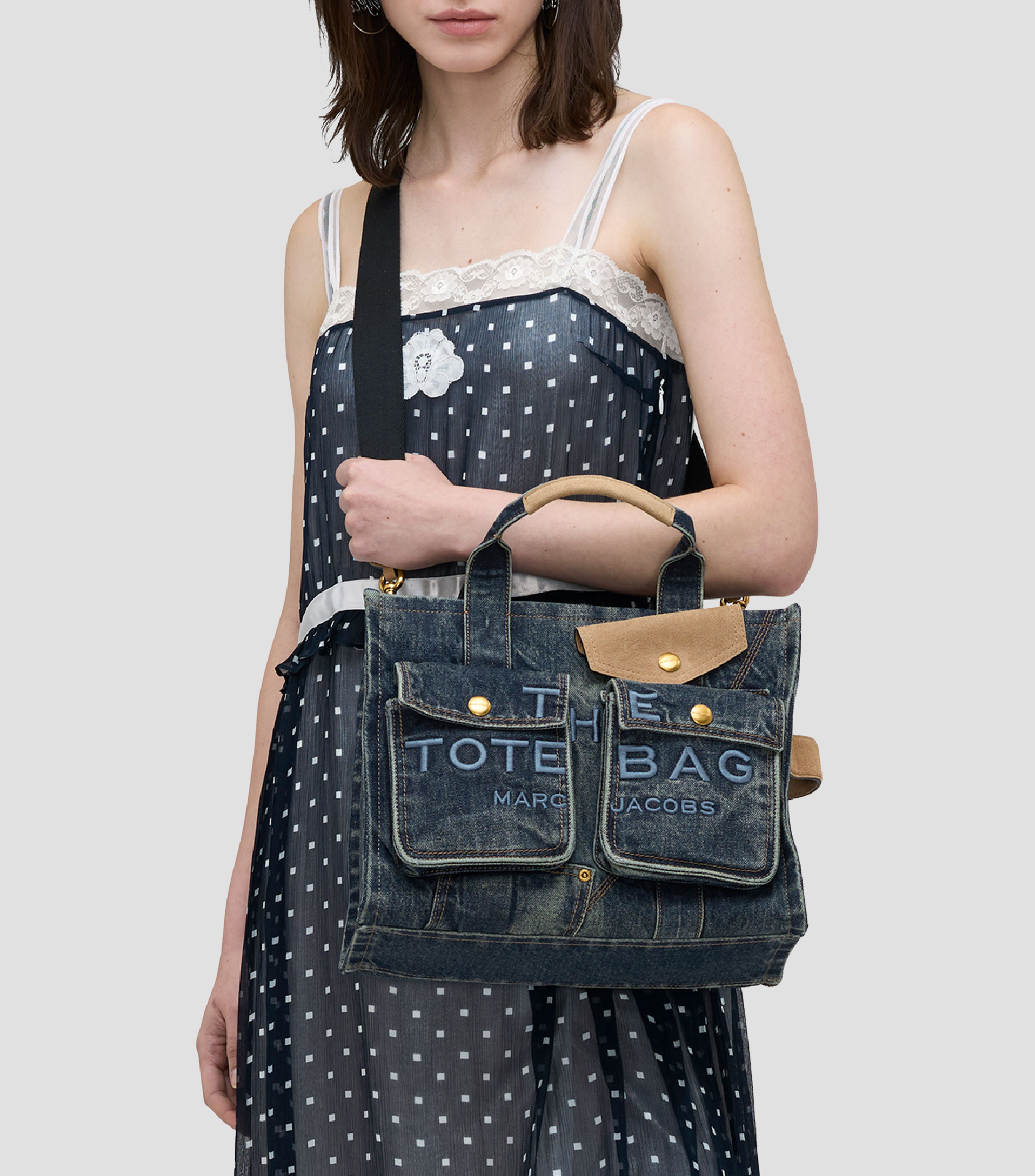 Bolsa tote azul Medium Cargo lisa Mujer