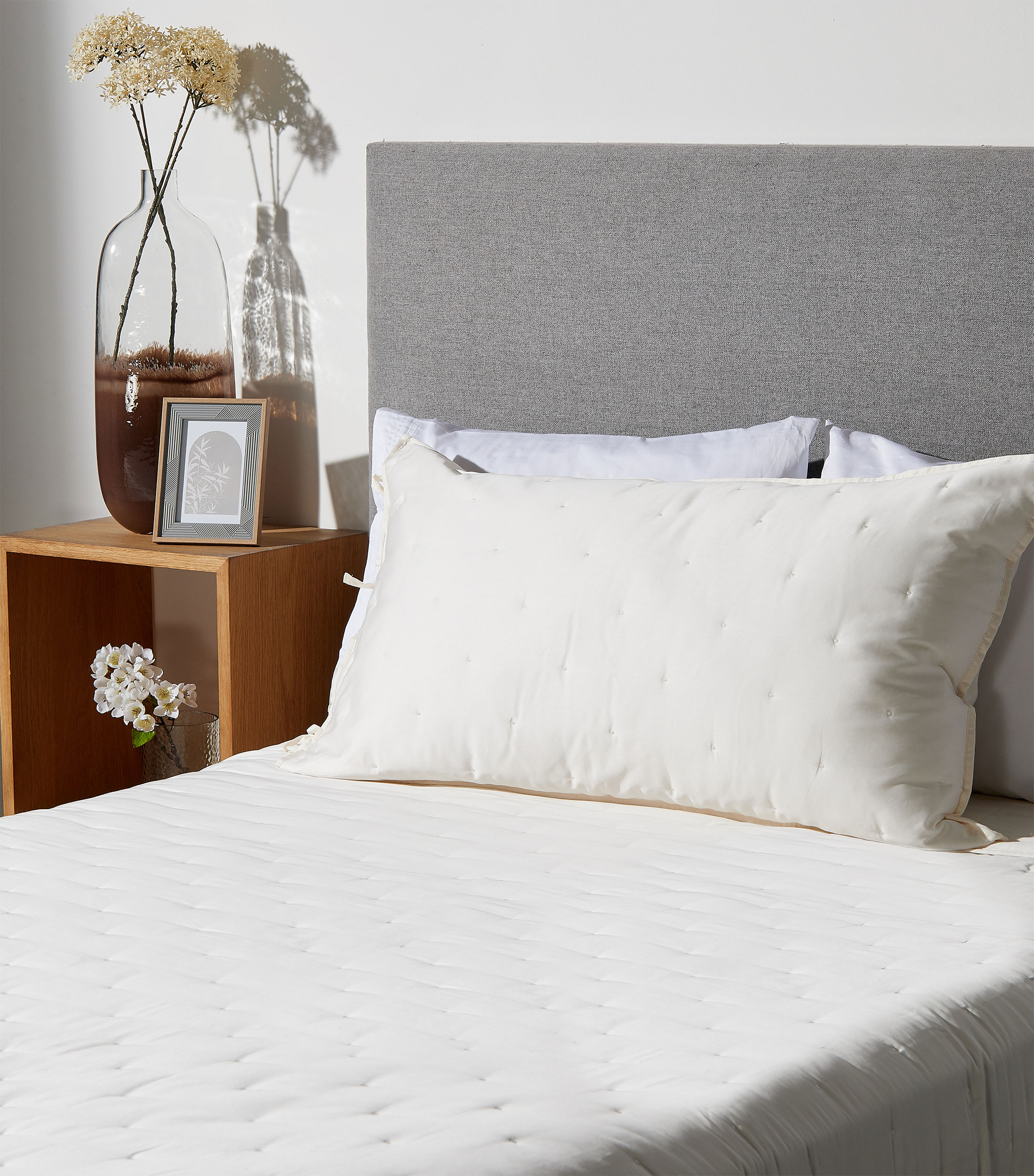Funda Decorativa para Almohada King Size de Algodon Grace Beige