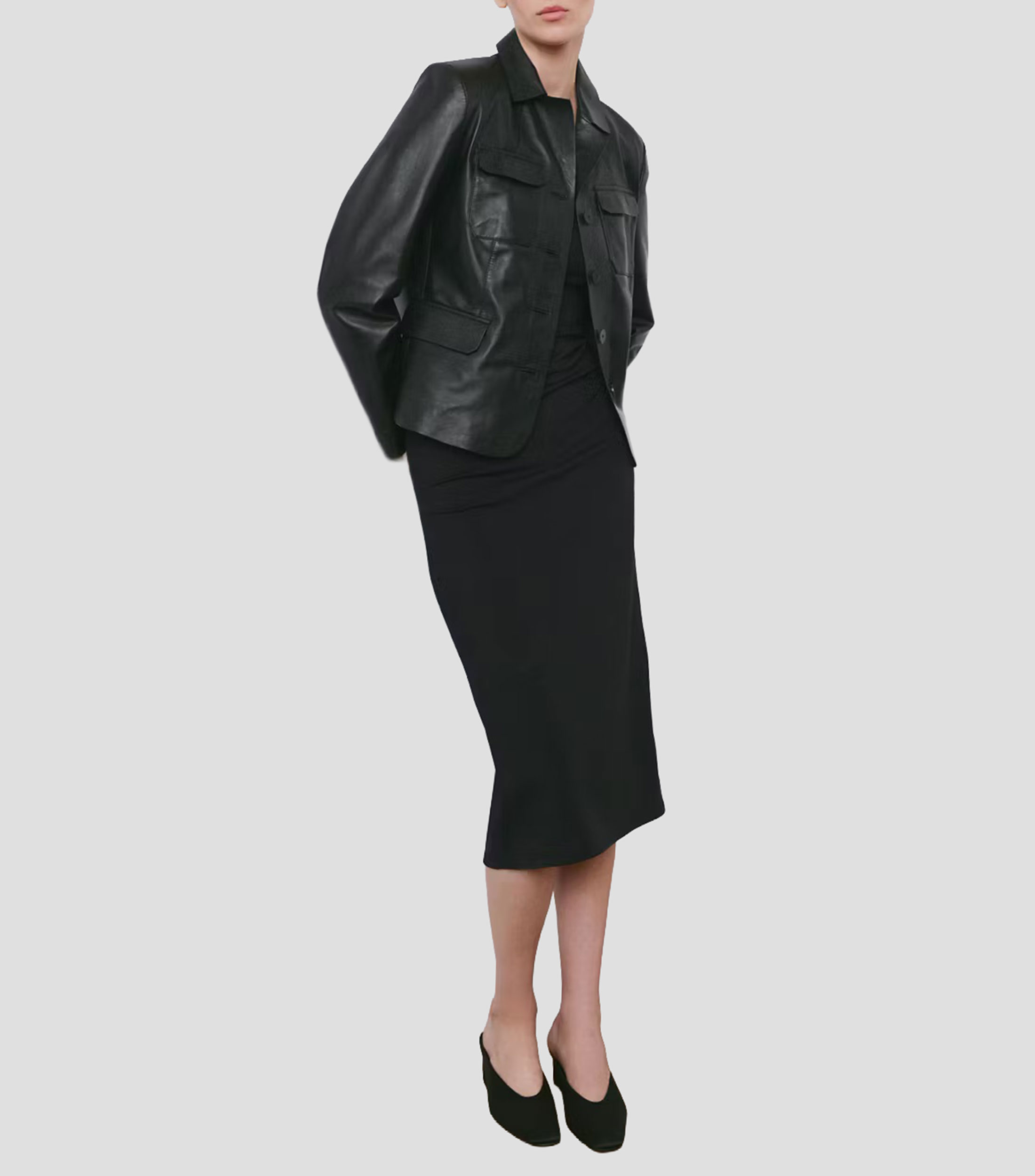 Vestido midi sólido Mujer