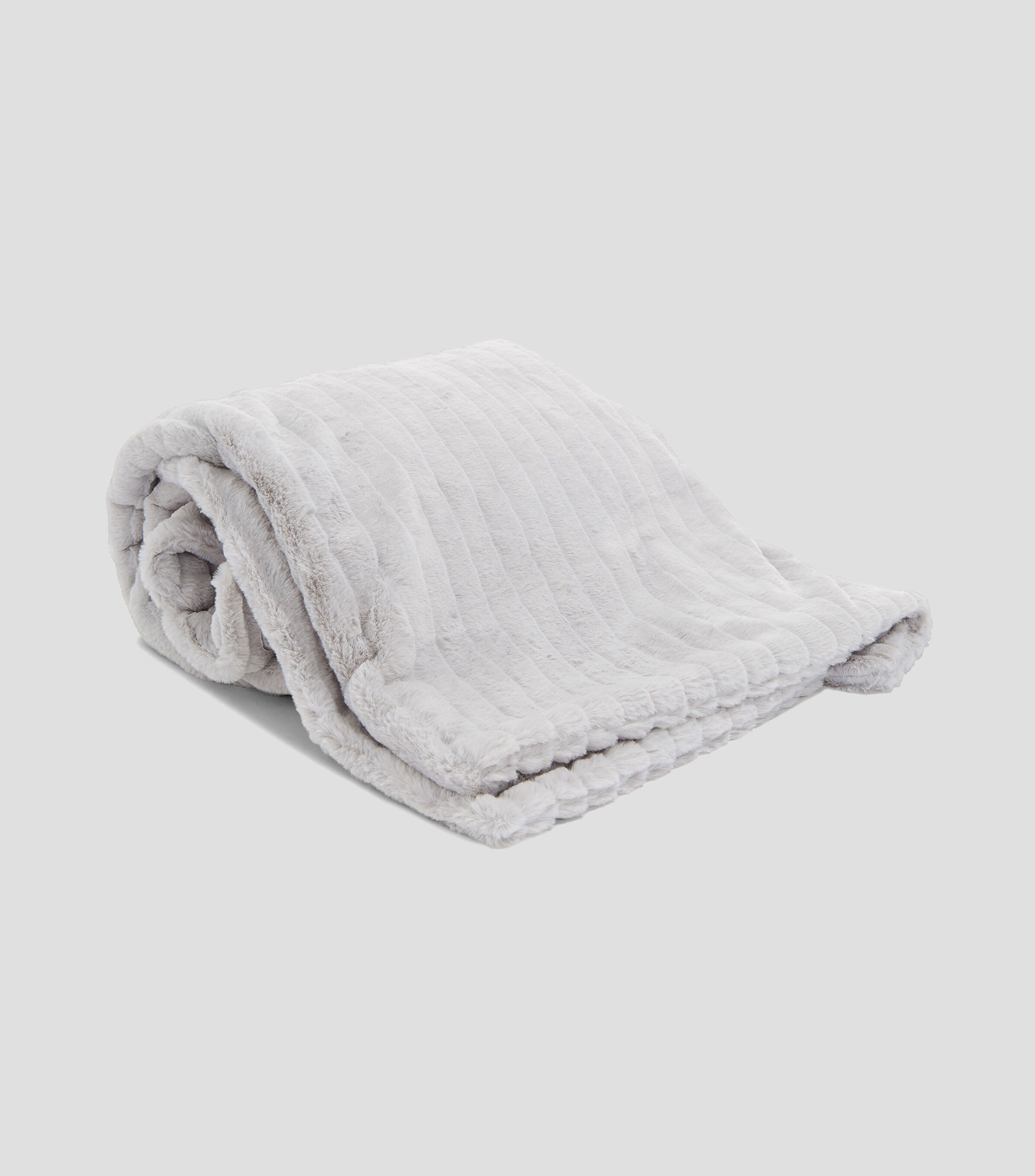 FRAZADA STRIPE FUR PLATA
