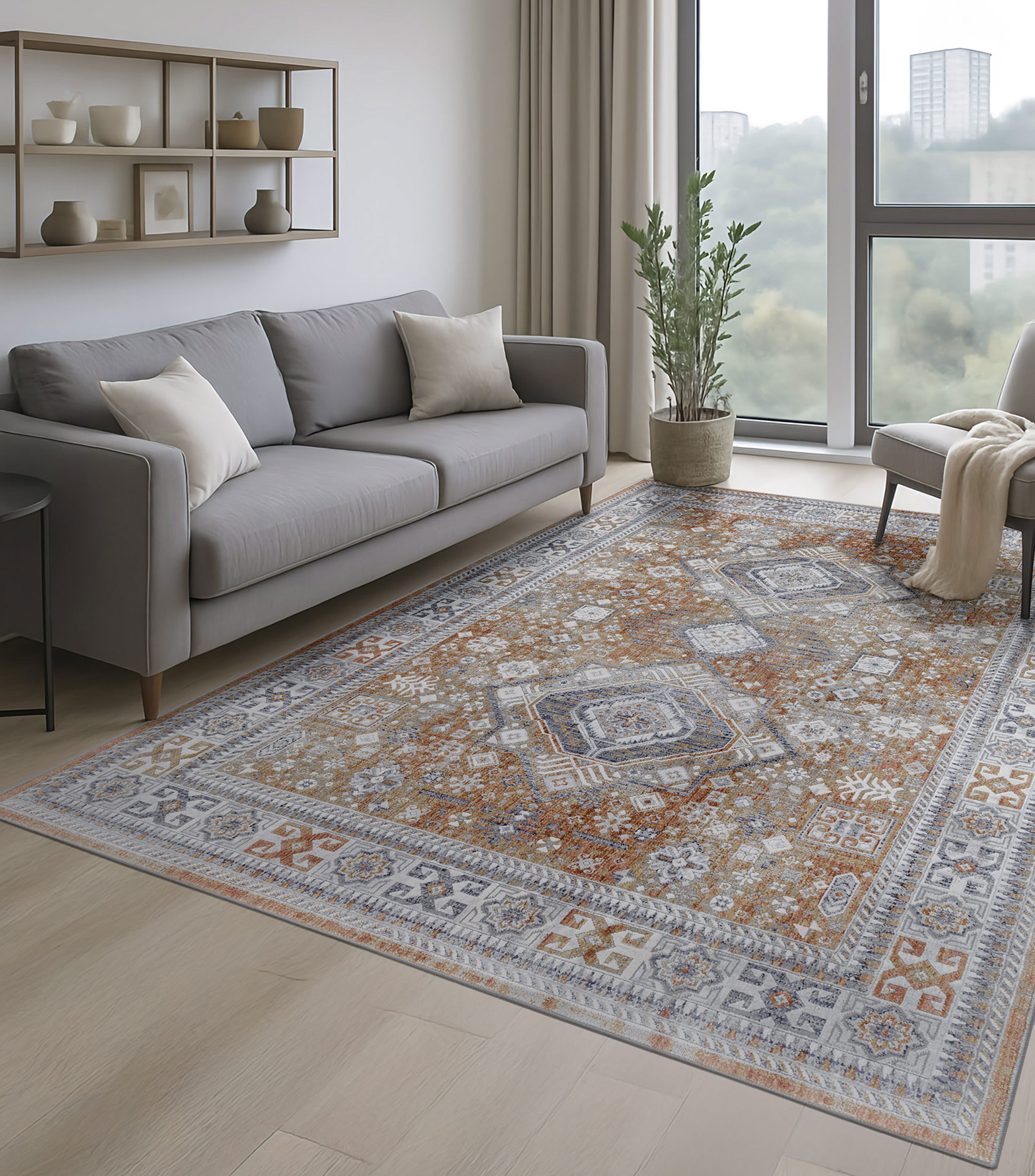 Tapete decorativo Syros en poliéster 230 x 160 cm