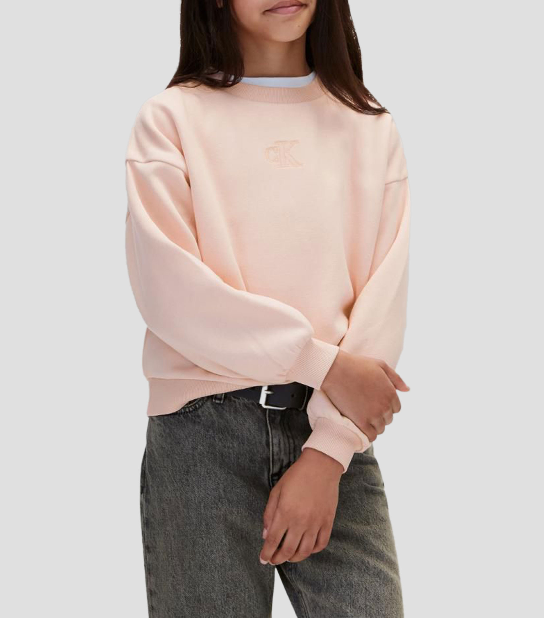 Sudadera Cuello Redondo Rosa Niña