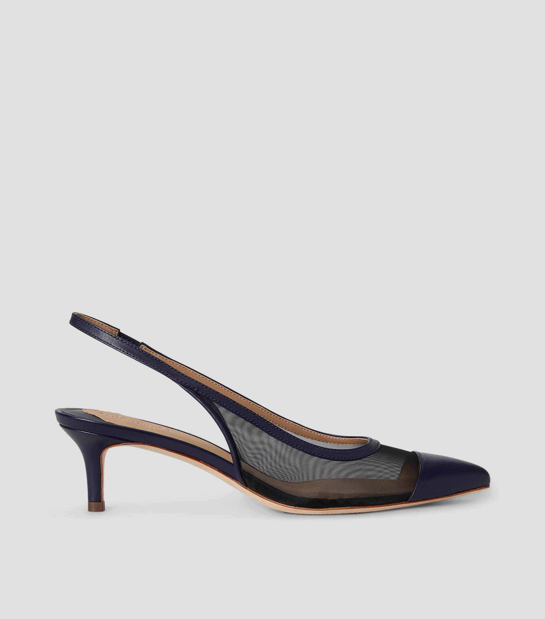 Zapatillas slingback de cuero con tacón bajo Lolah Mujer