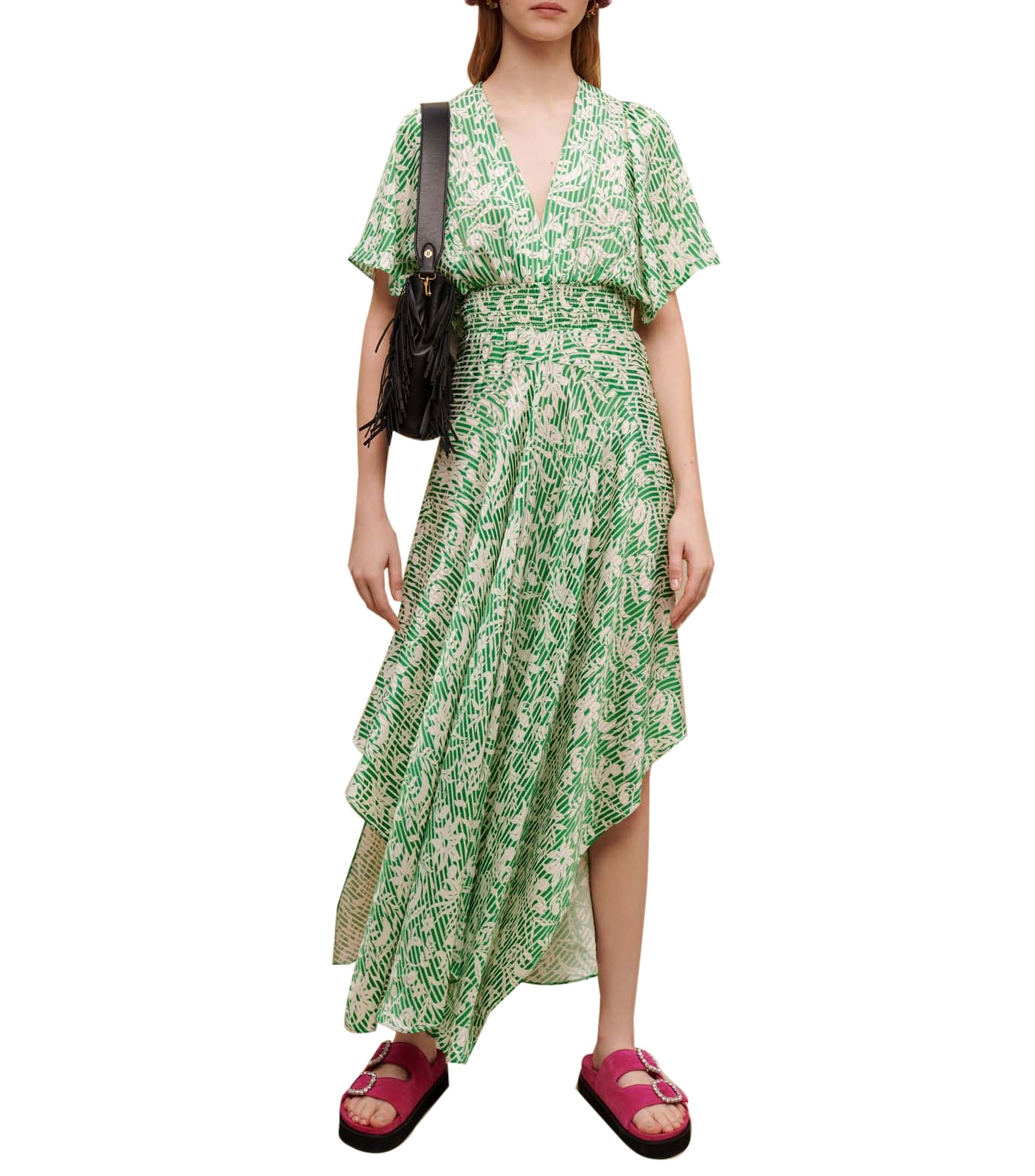 Eva Brazzi: Vestido Largo Manga 3,4 Con Flores Mujer | El Palacio De Hierro