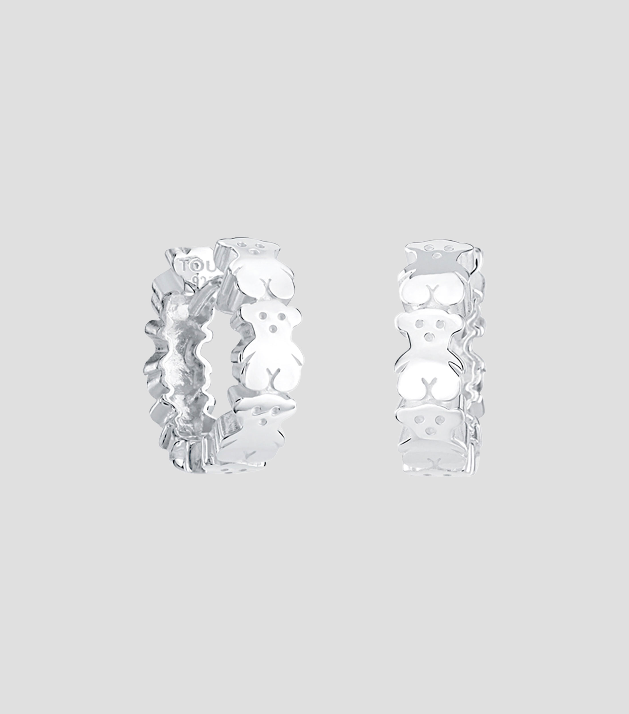 Aretes con ositos en plata Puppies Mujer