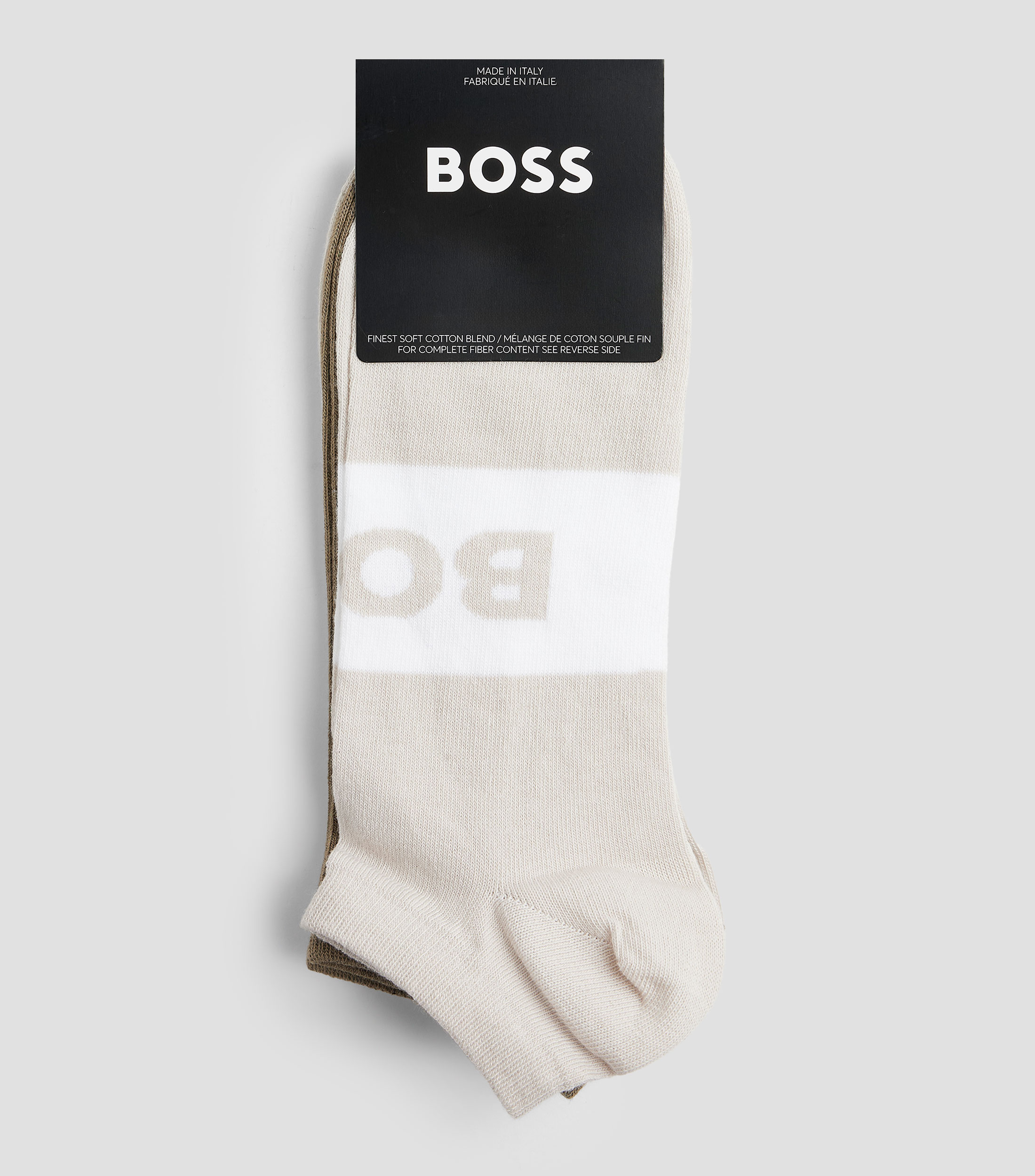 Set de tres pares de calcetines tobilleros en mezcla de algodón Hombre