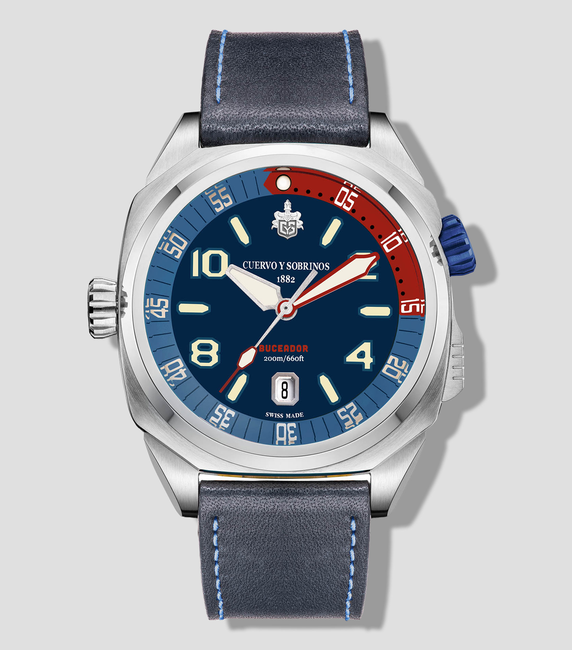Reloj para Hombre Buceador Caribe deportivo plateado