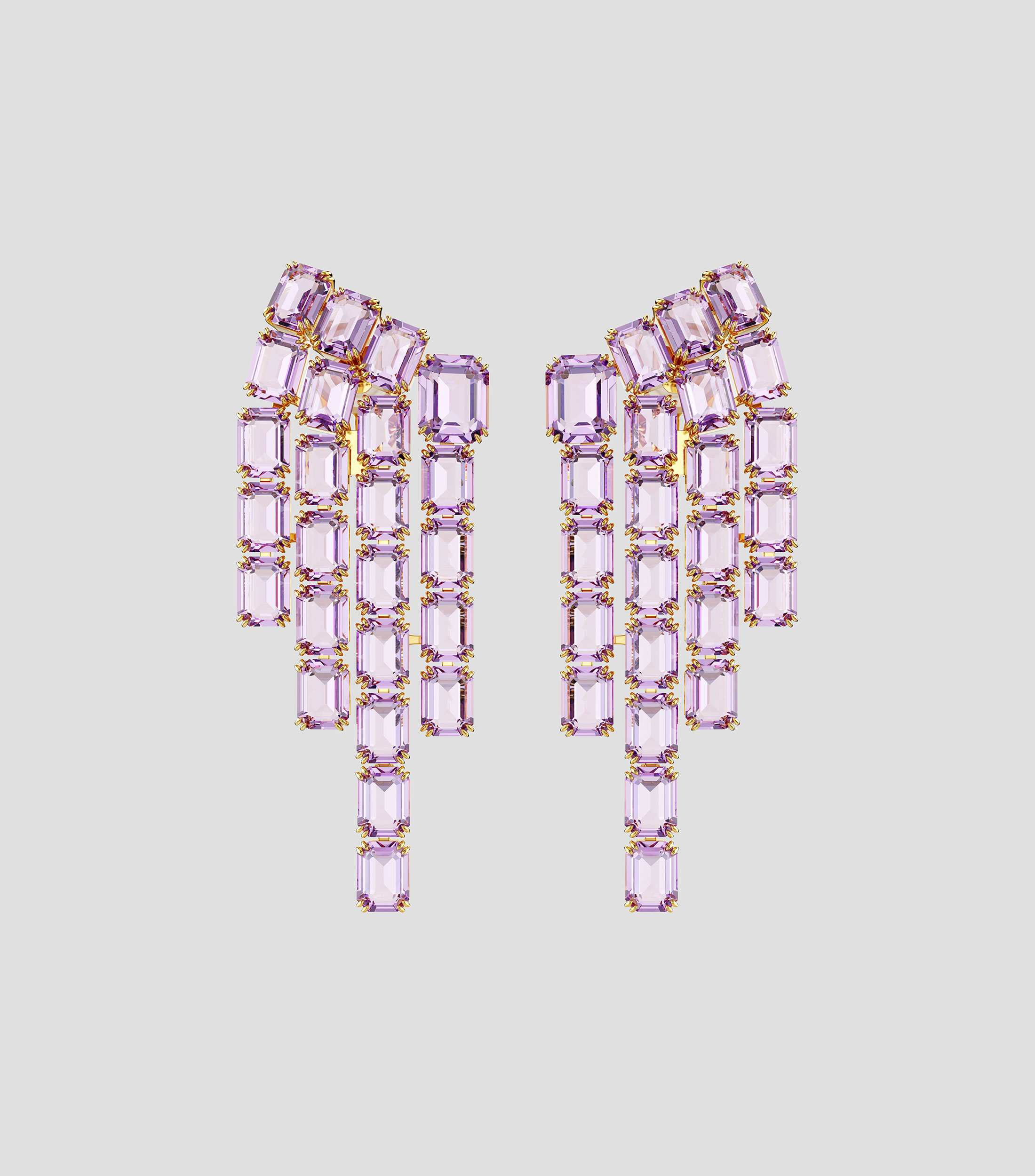 Aretes con cristales rosados Millenia Mujer