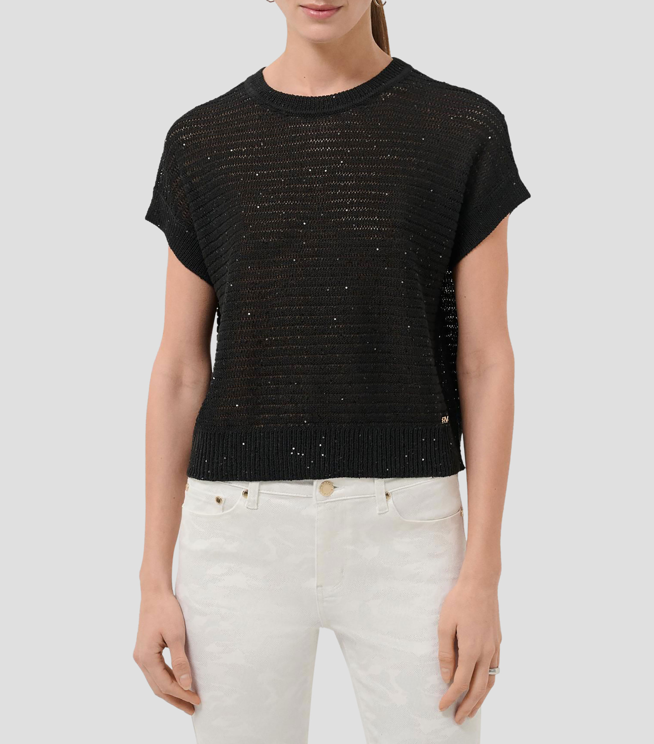 Playera cuello redondo manga corta lisa Mujer