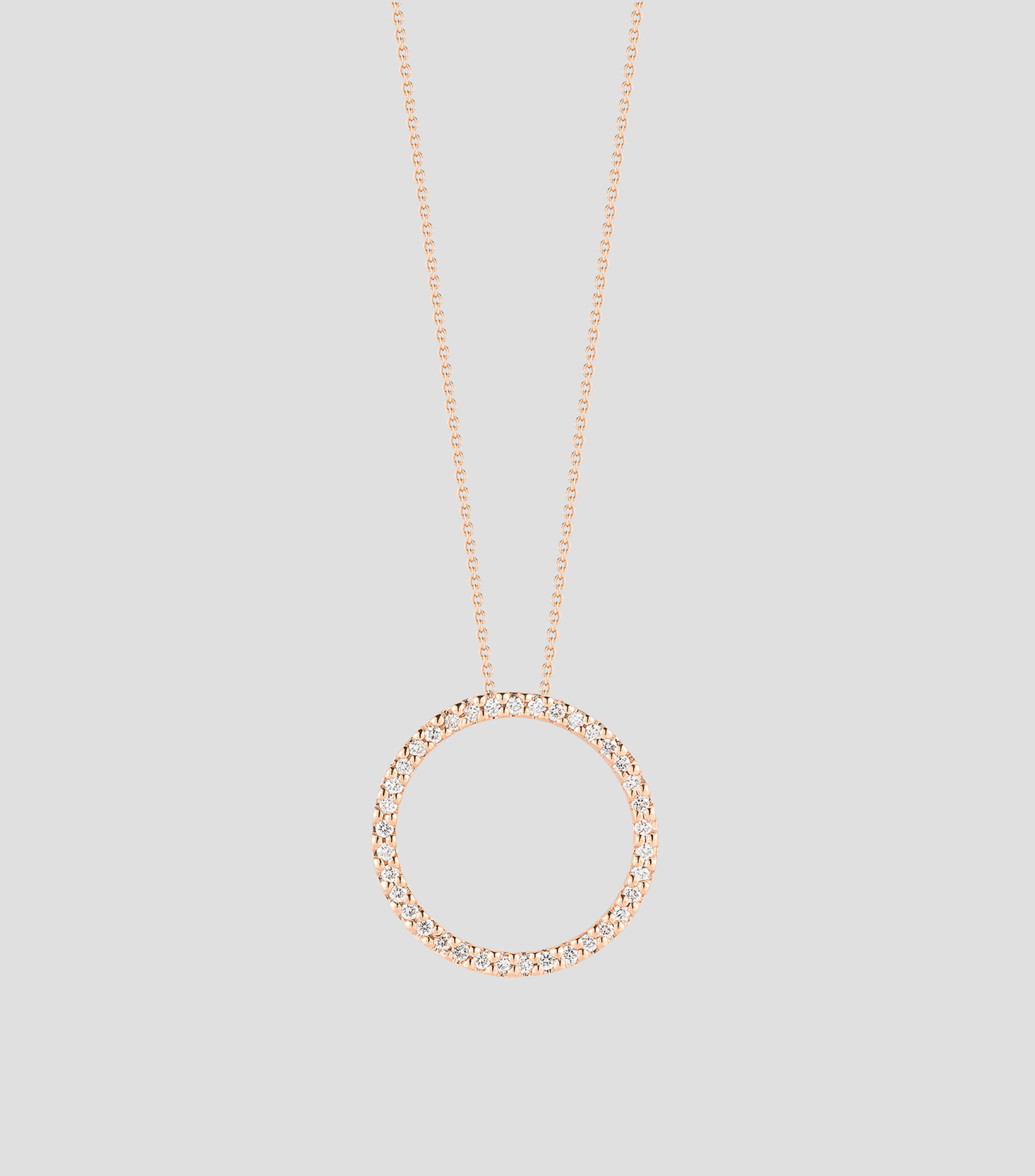 Collar en oro rosa de 18 kilates con diamantes Circle of Life Mujer