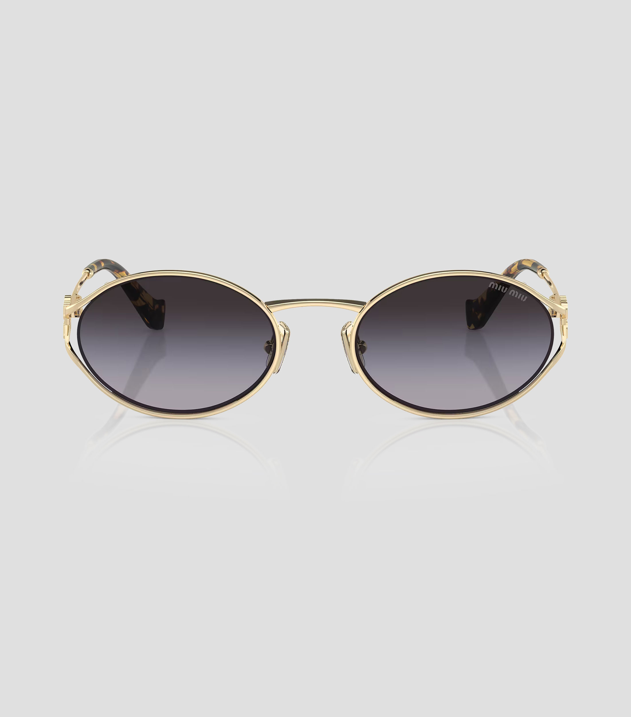 Lentes de sol ovalados dorados Mujer