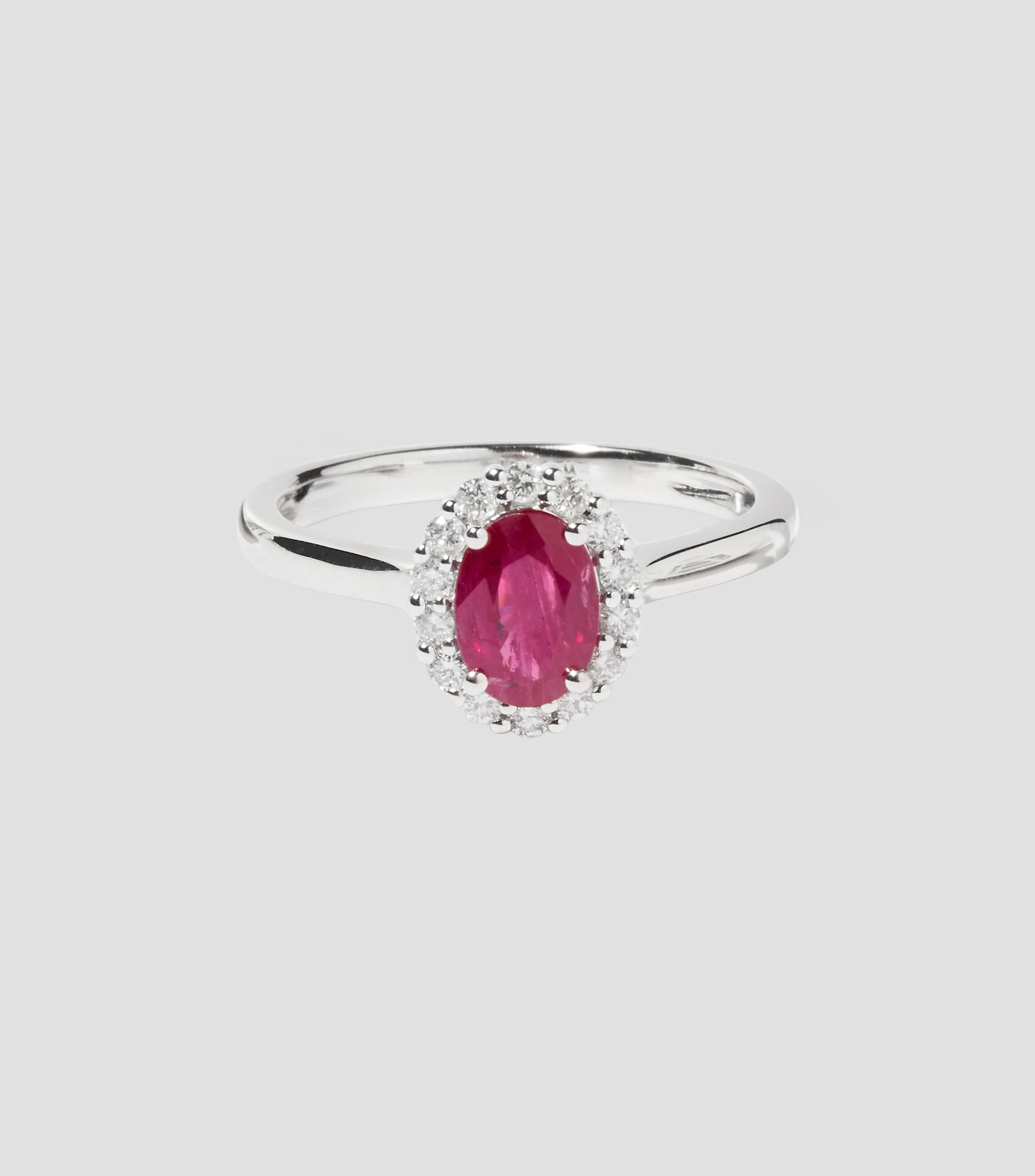 Anillo en oro de 14 kilates con rubí Mujer