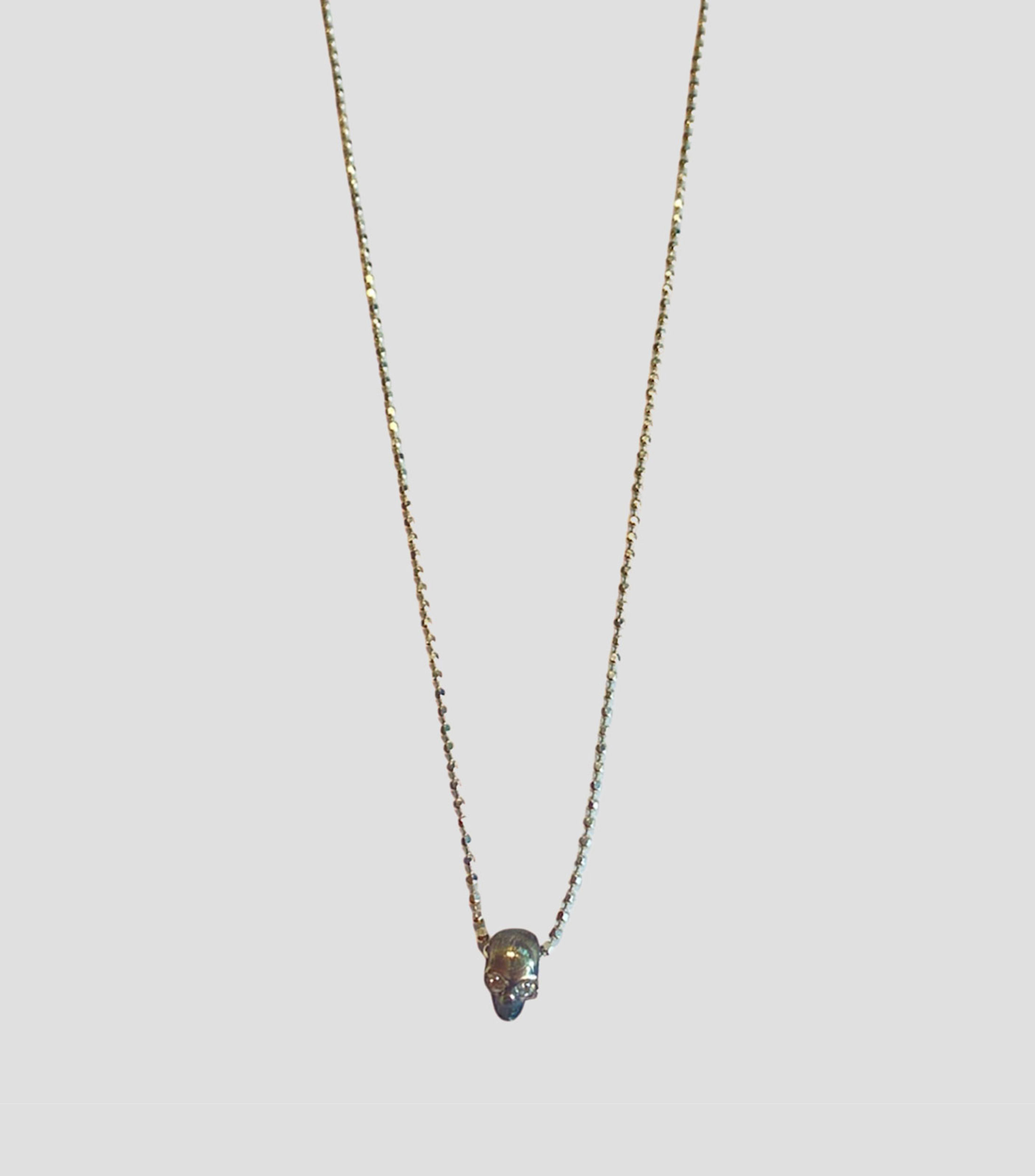 Collar Mini Skull en plata .925 Hombre