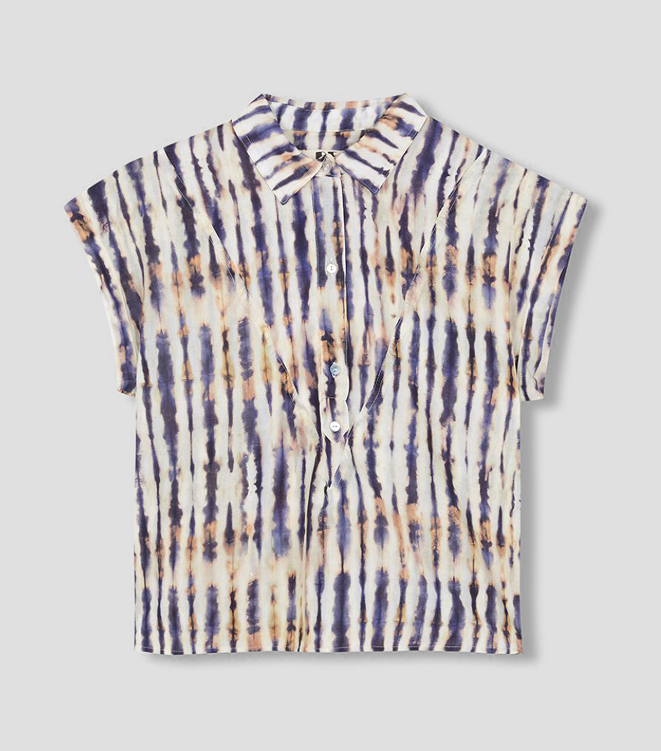 Camisa estampada manga corta Mujer
