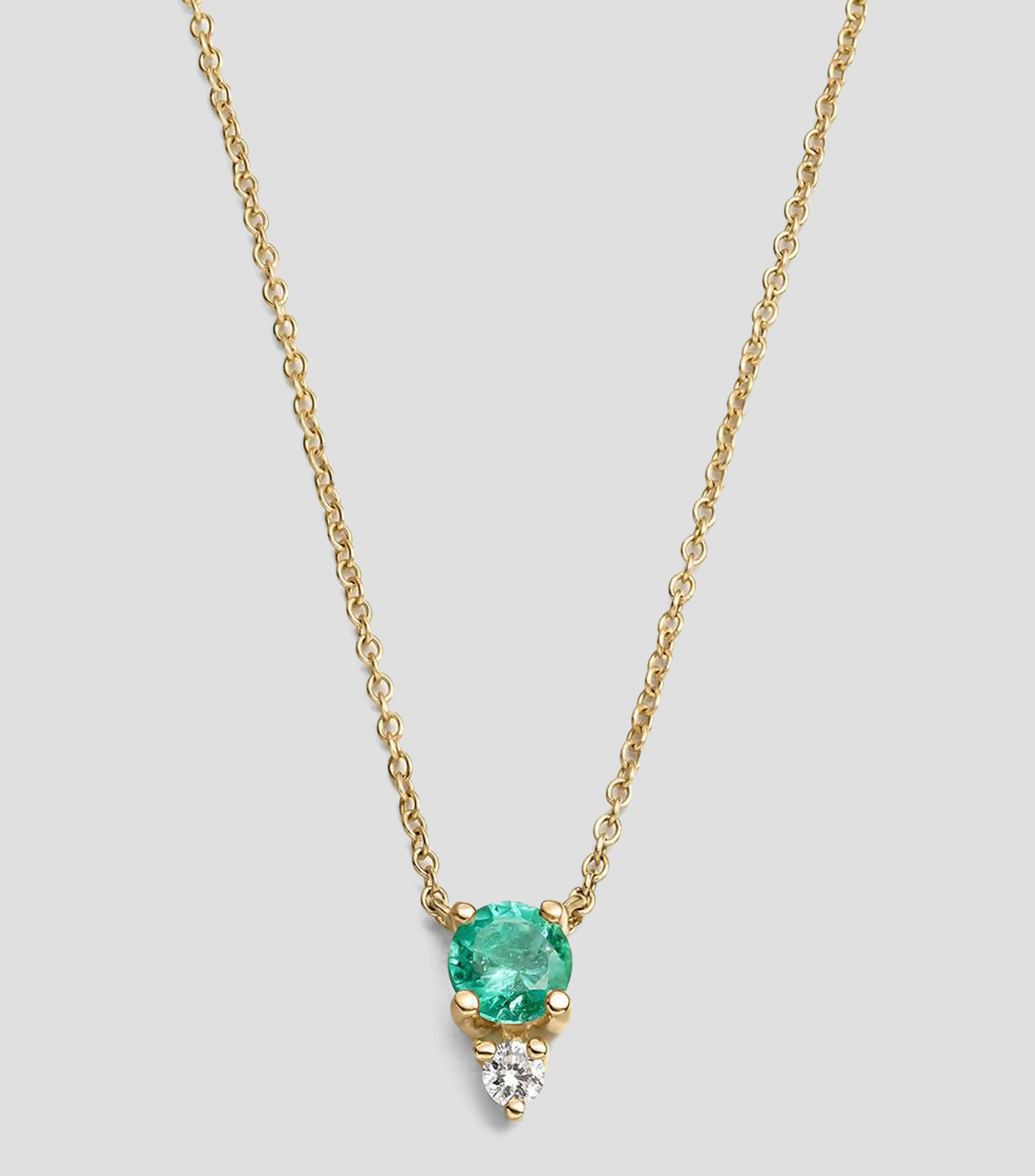 Collar en oro amarillo de 9 kilates con esmeralda y diamante Great Three Mujer