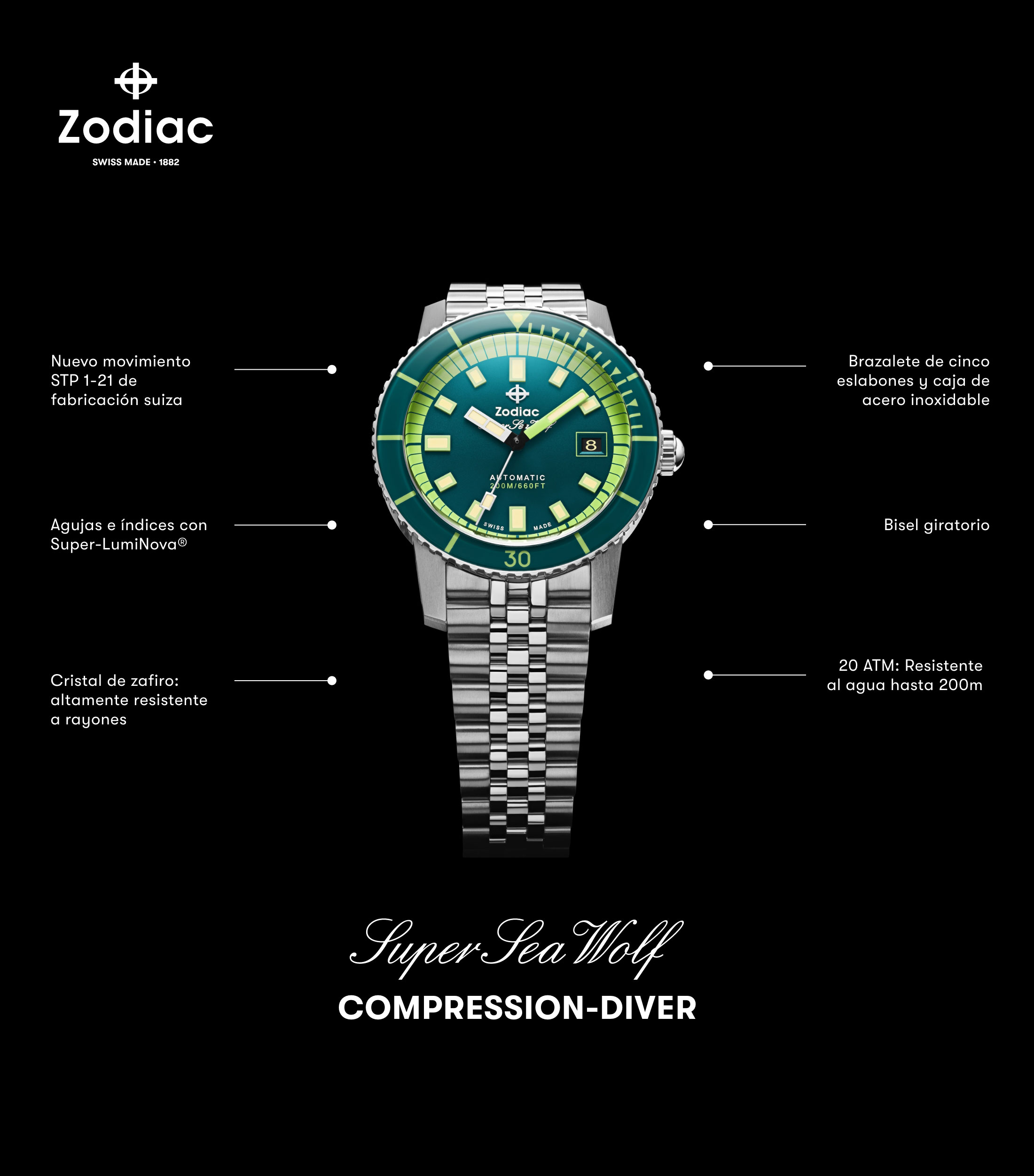 Reloj para Hombre Compression casual plateado