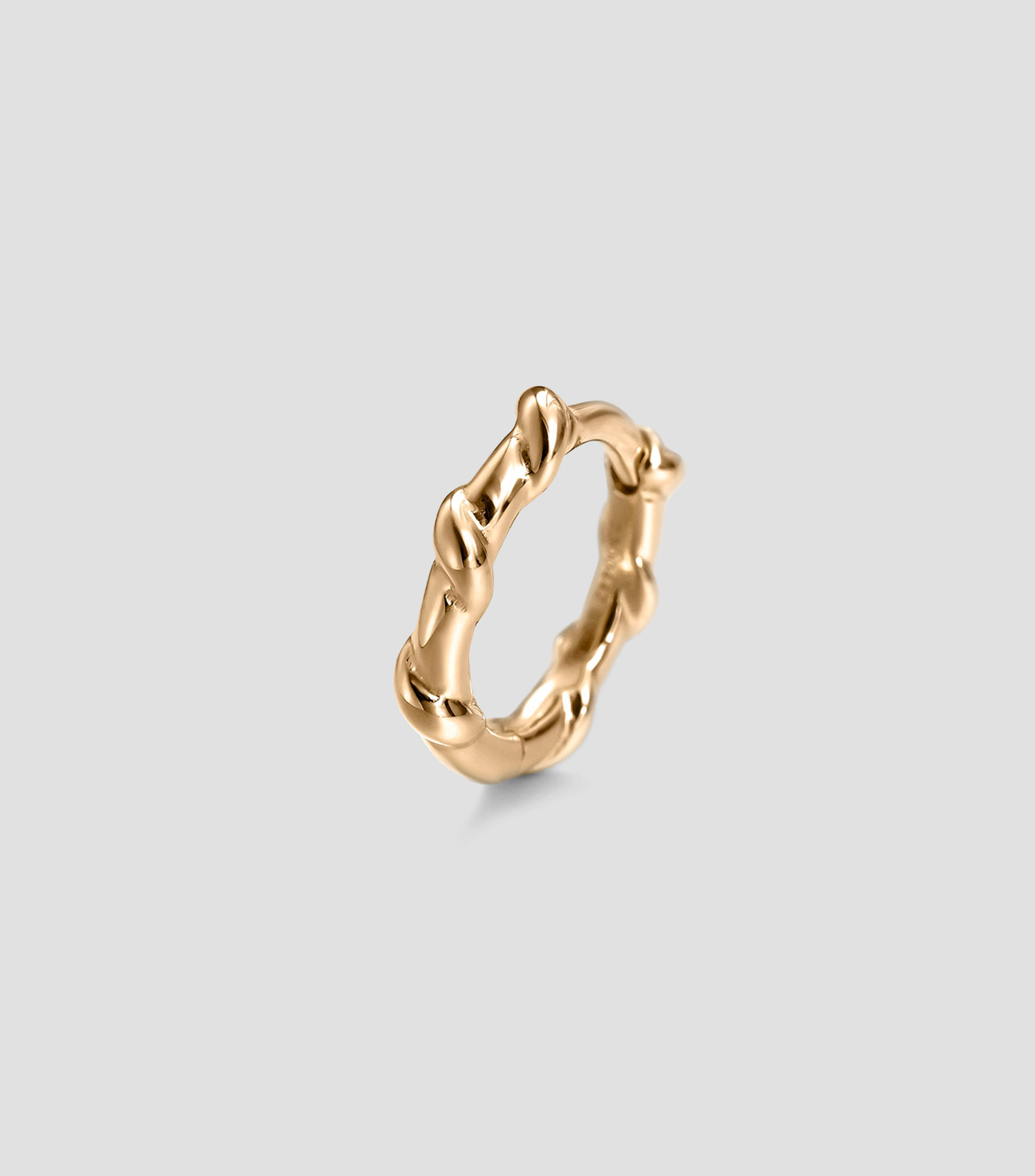 Pendiente individual en oro amarillo de 9 kilates con relieve Yugen Mujer