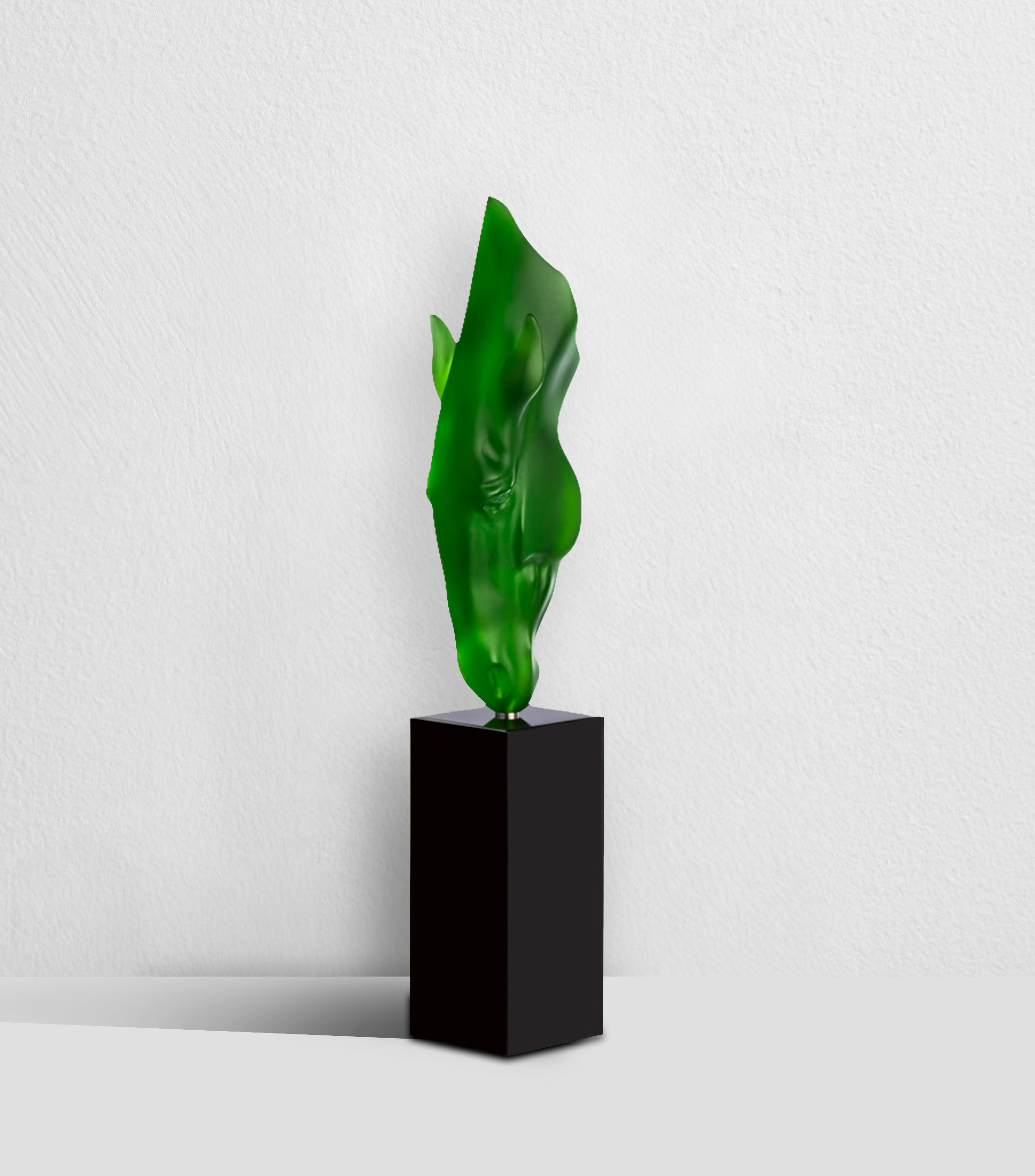 Figura decorativa Agua Silenciosa Verde Amazonia en cristal