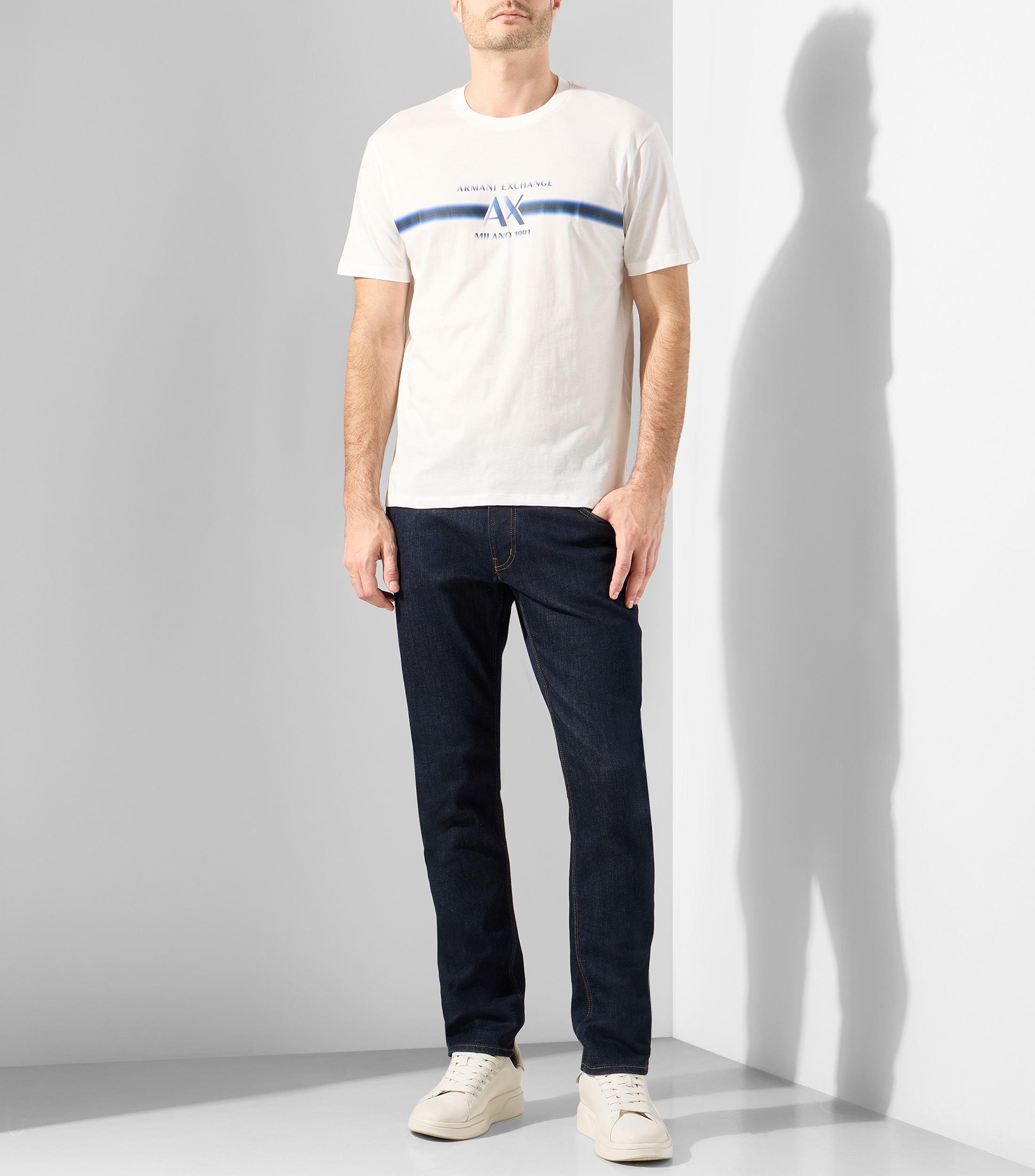 Playera cuello redondo manga corta estampada Hombre