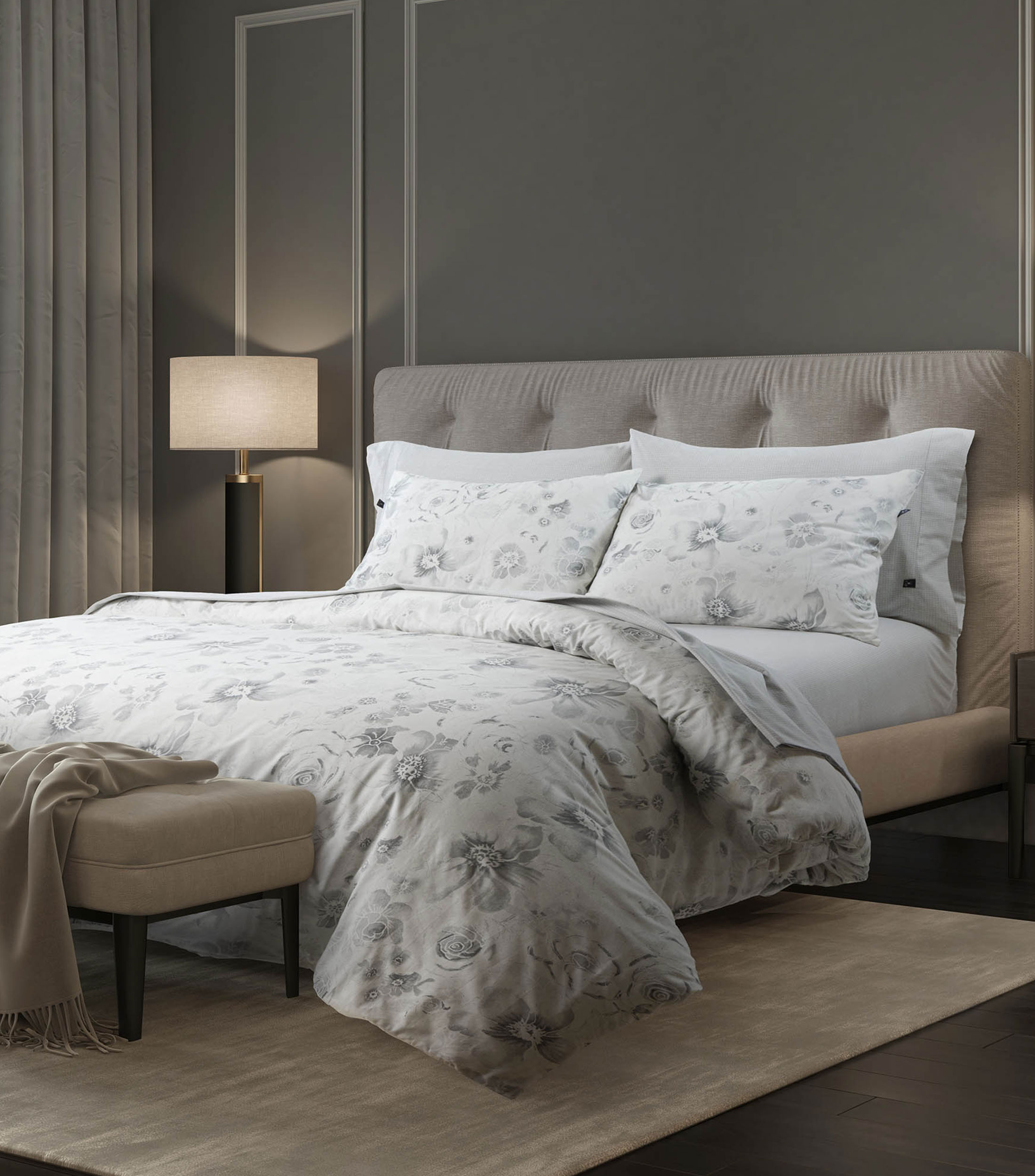 Juego de Funda para Duvet Full Queen en Algodon Houton Grey