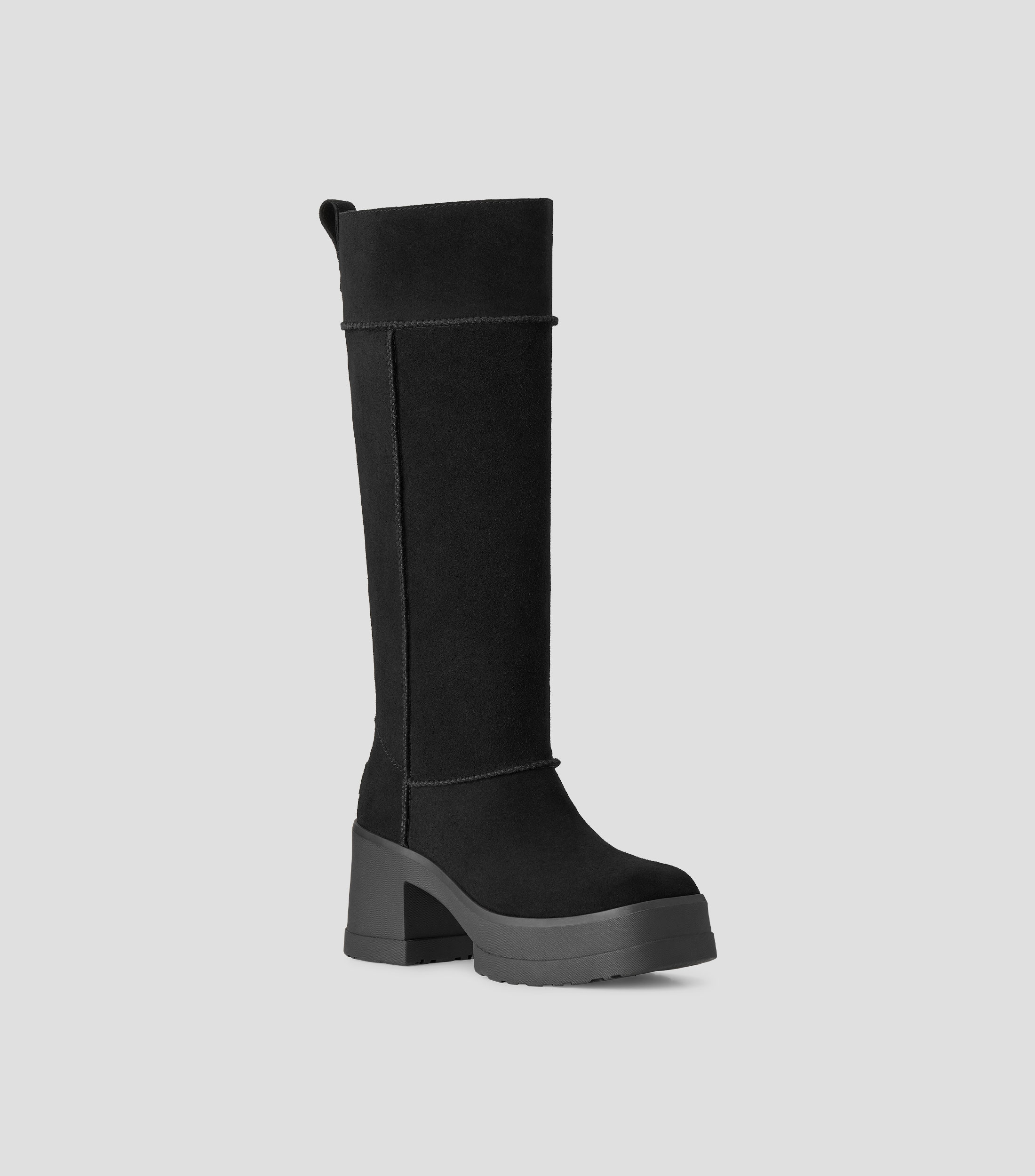 Botas largas Moxy Knee-High de cuero con tacón medio y ancho Mujer