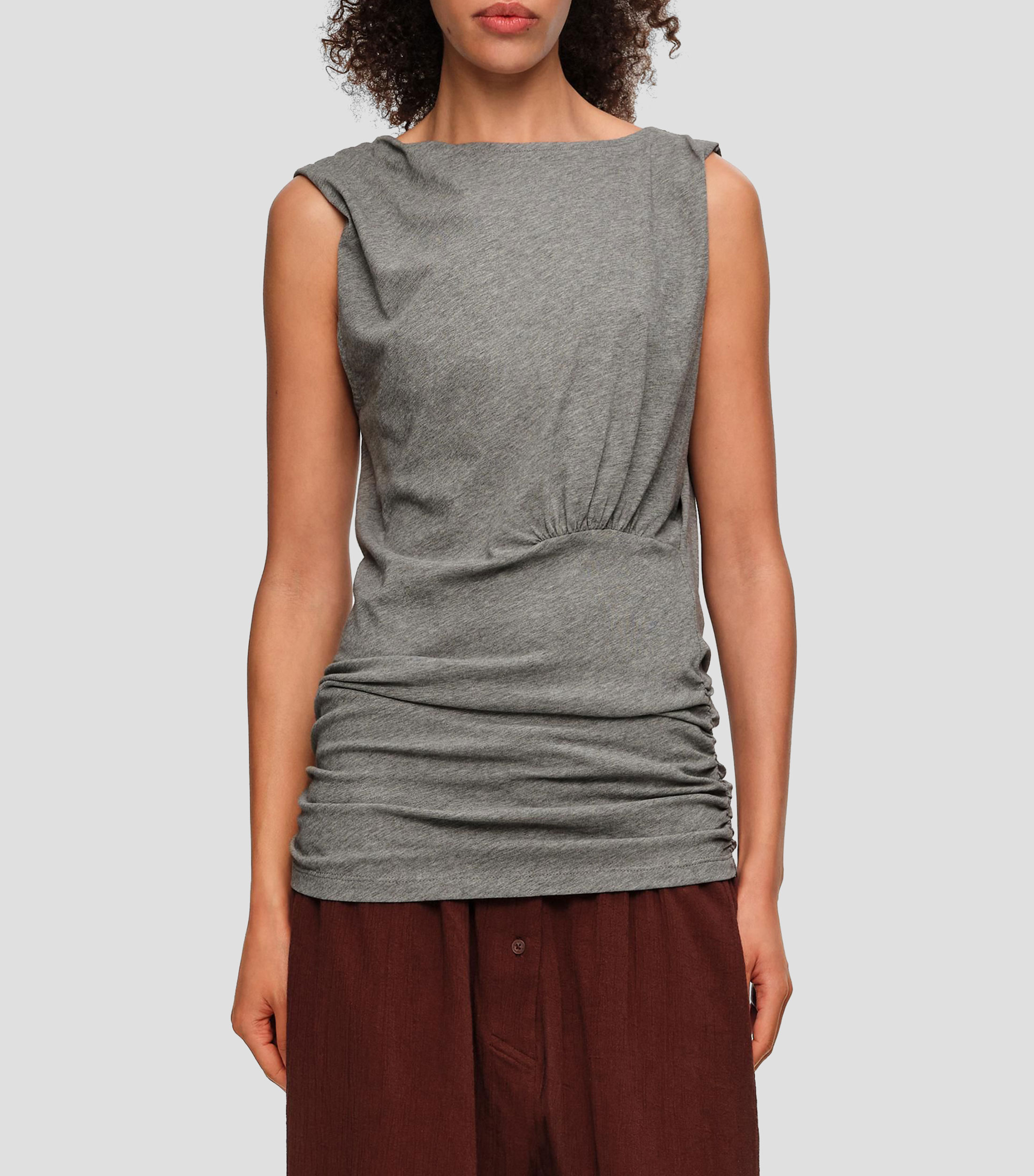 Blusa espalda caída goma ajustada Mujer
