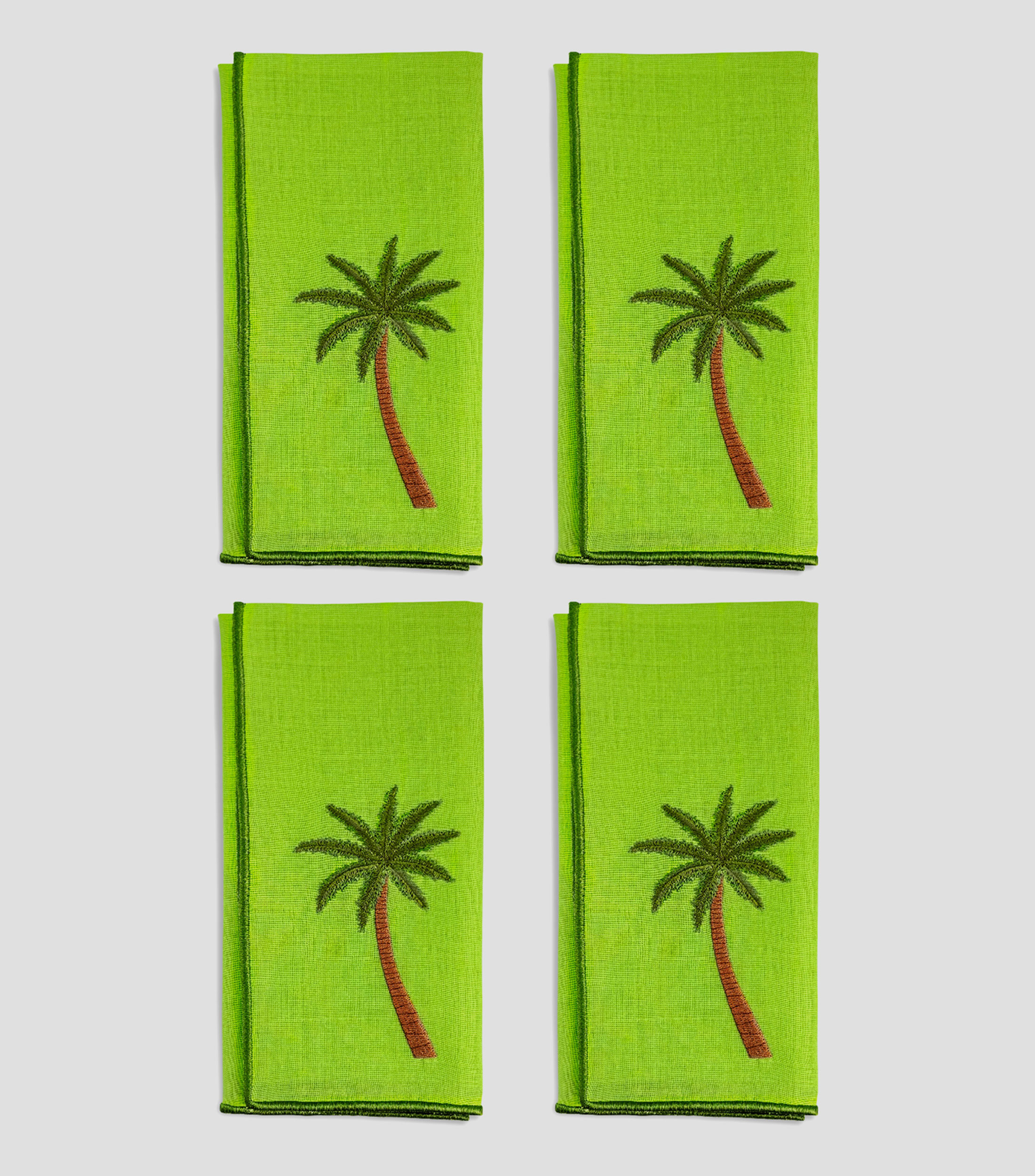 Set 4 Servilletas Verde Palmera Tropical
