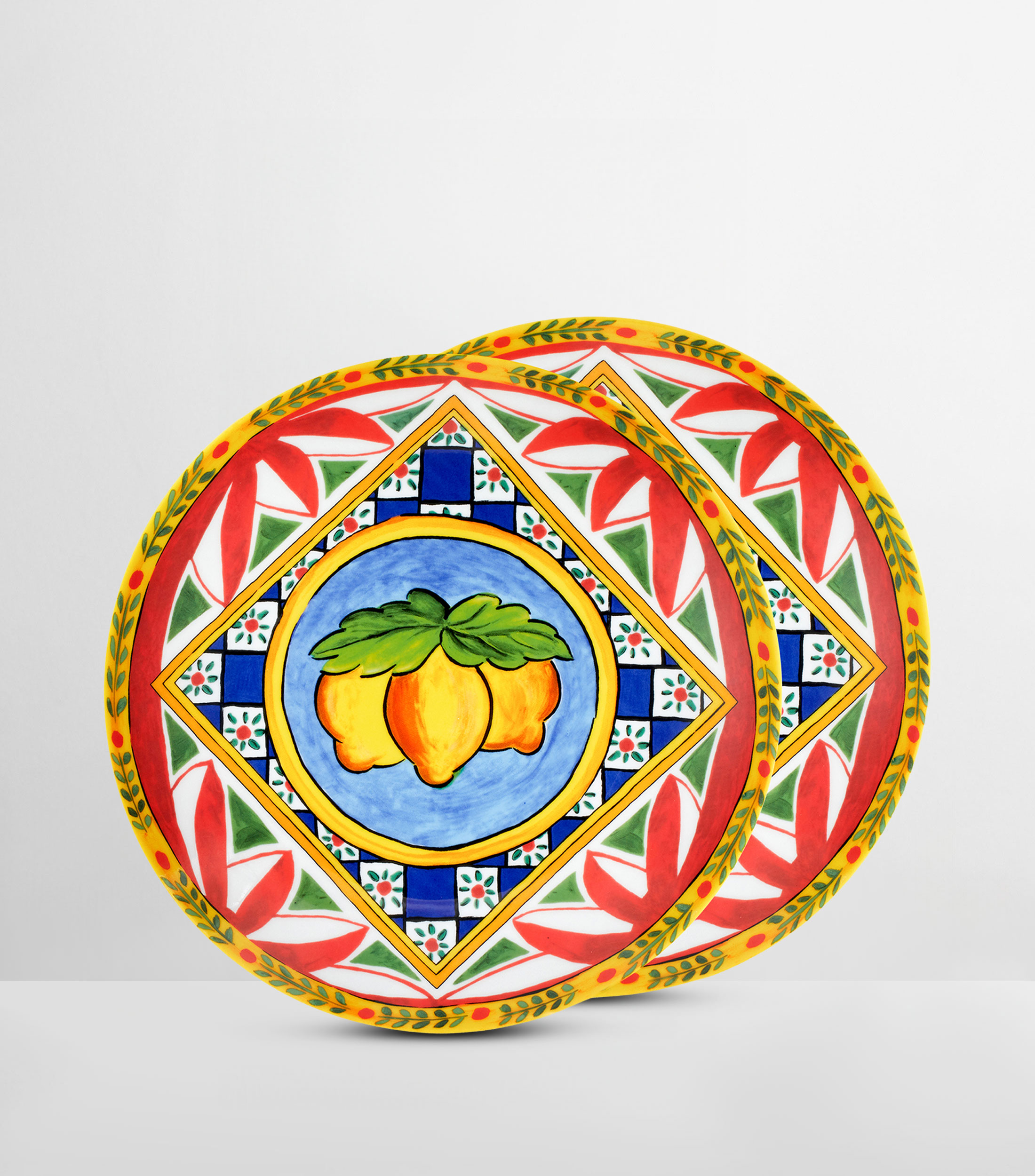 Set 2 platos llanos Carreto Limoni pintado