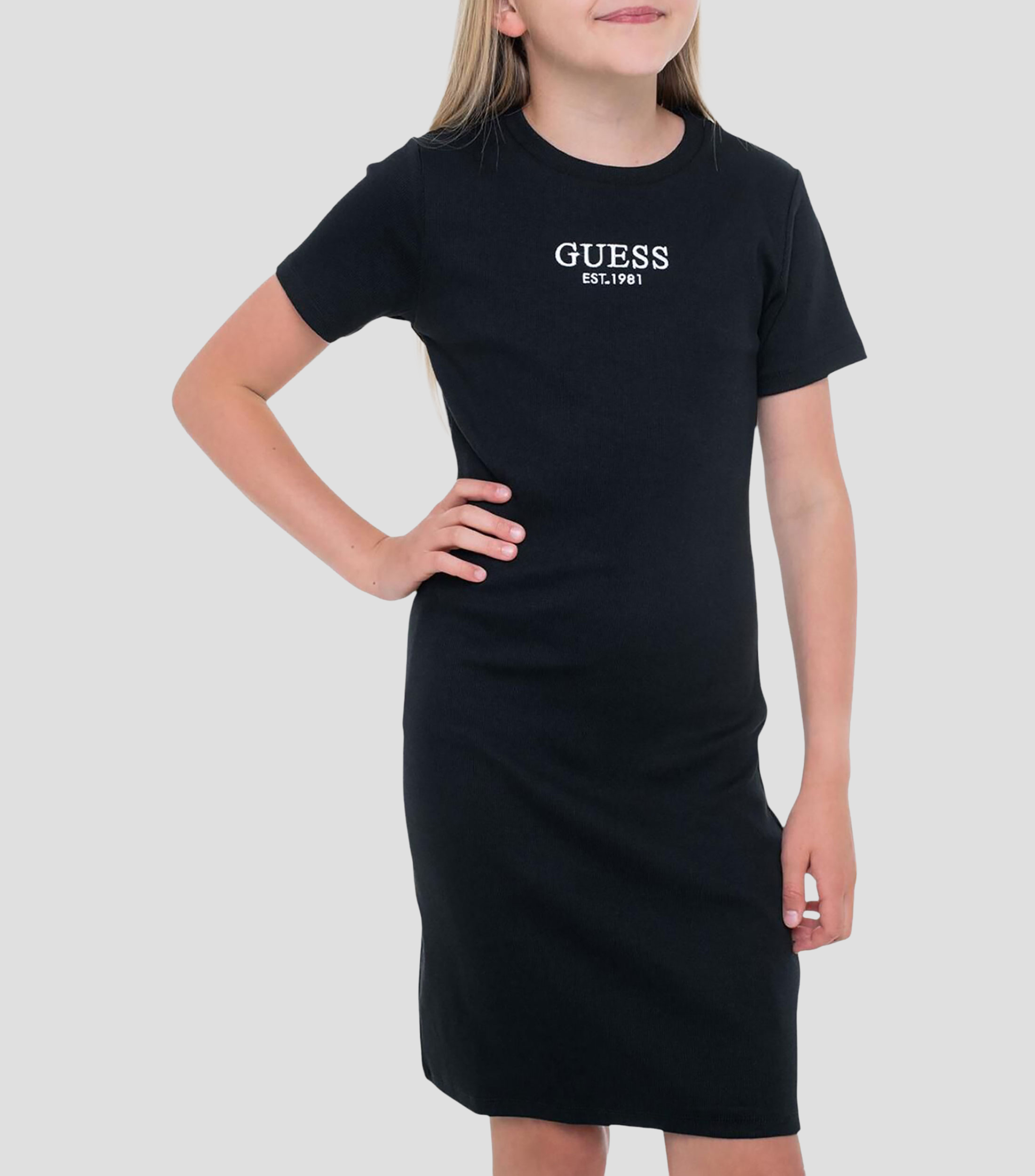 Vestido corto negro liso Niña
