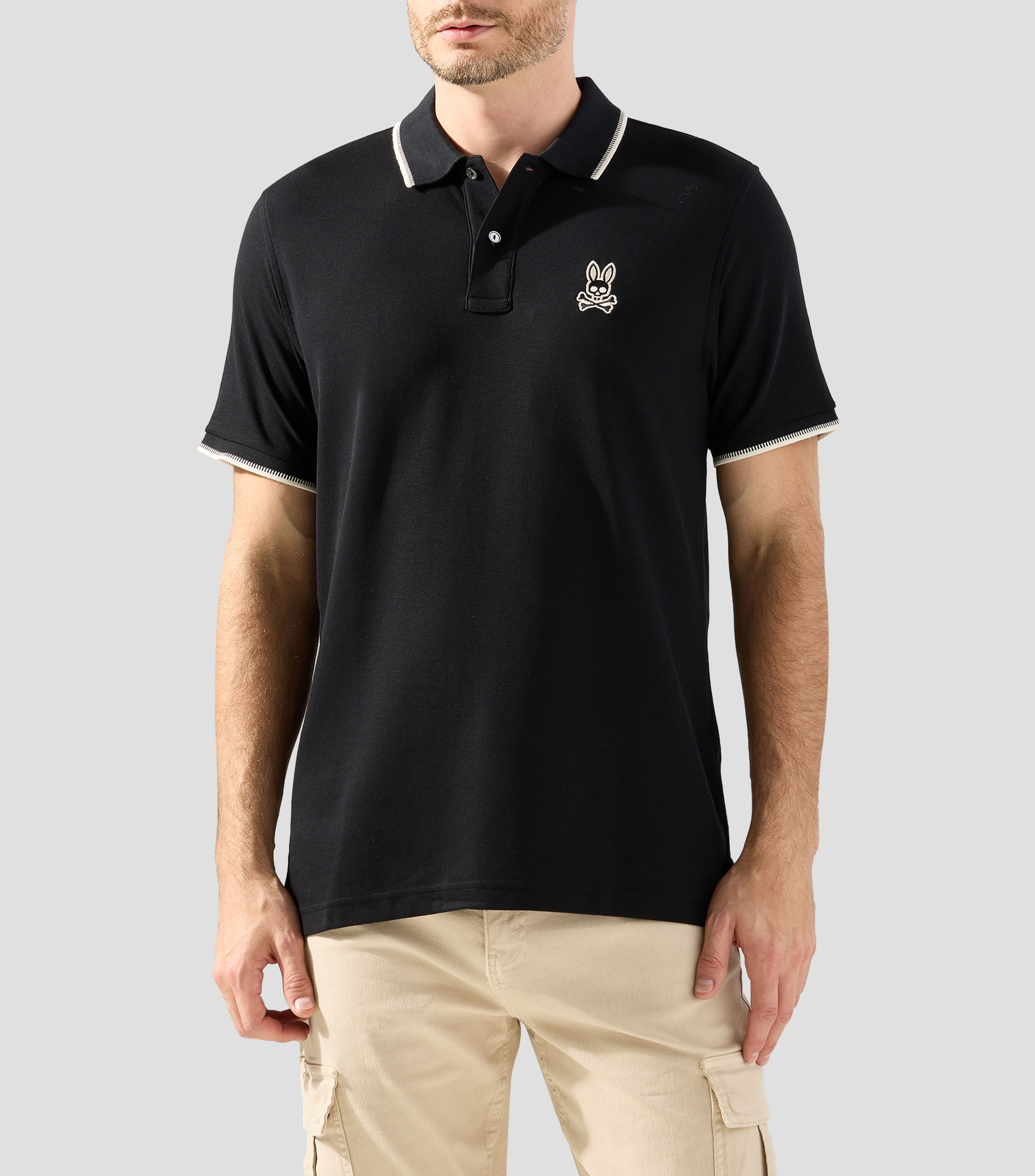 Playera polo manga corta lisa Hombre