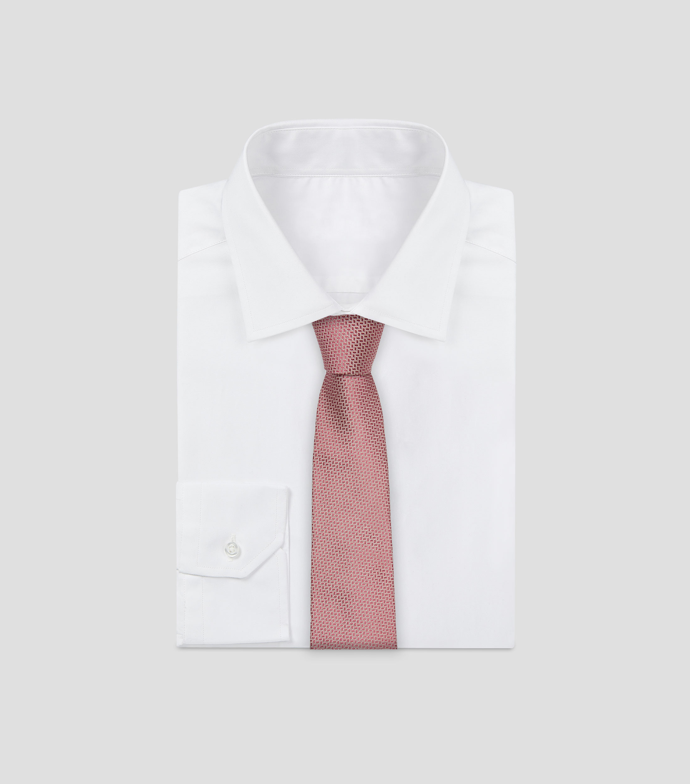 Corbata ancha en seda rojo estampada Torino