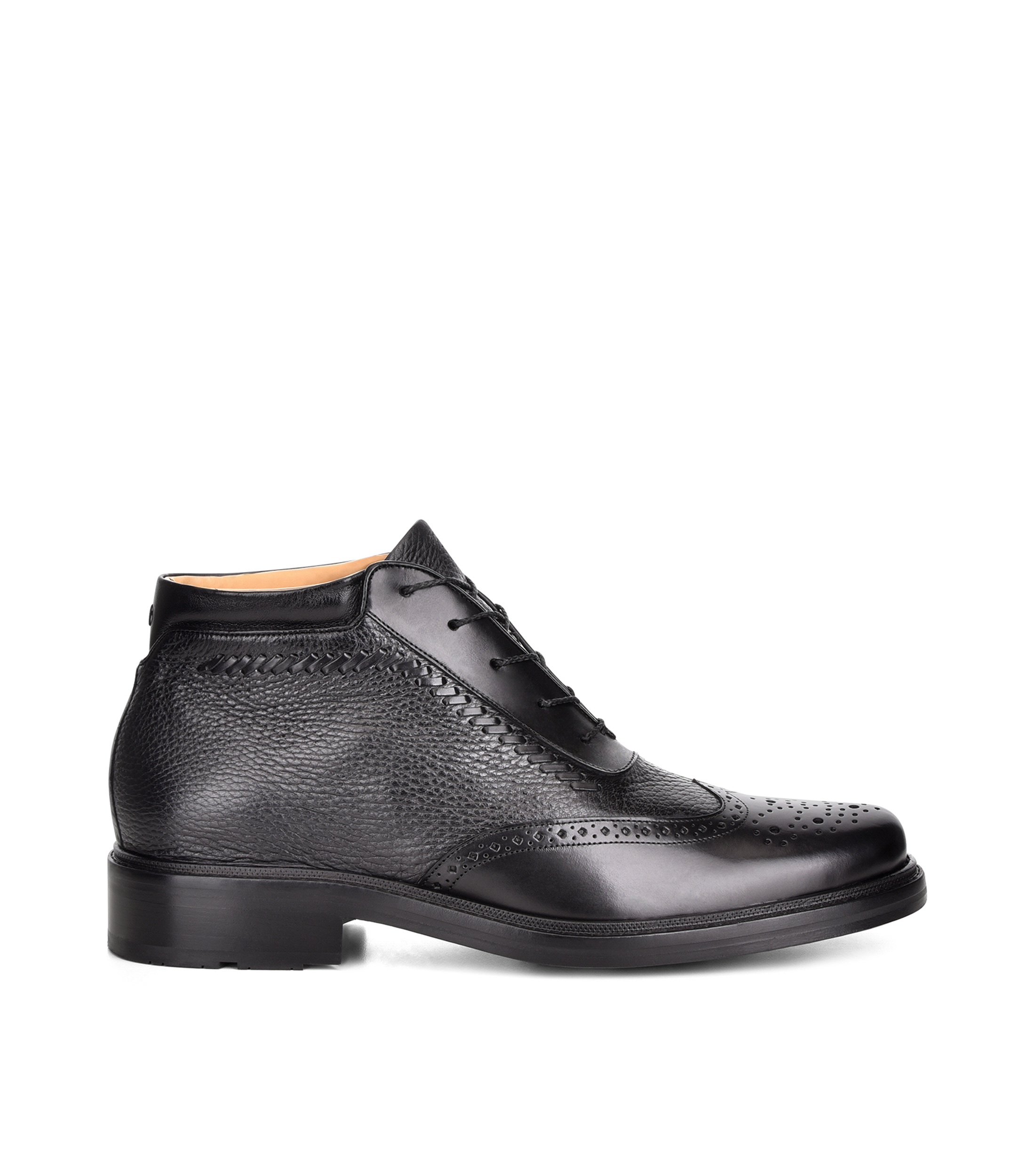 Franco Cuadra: Botines Oxford negros en piel Hombre | de Hierro