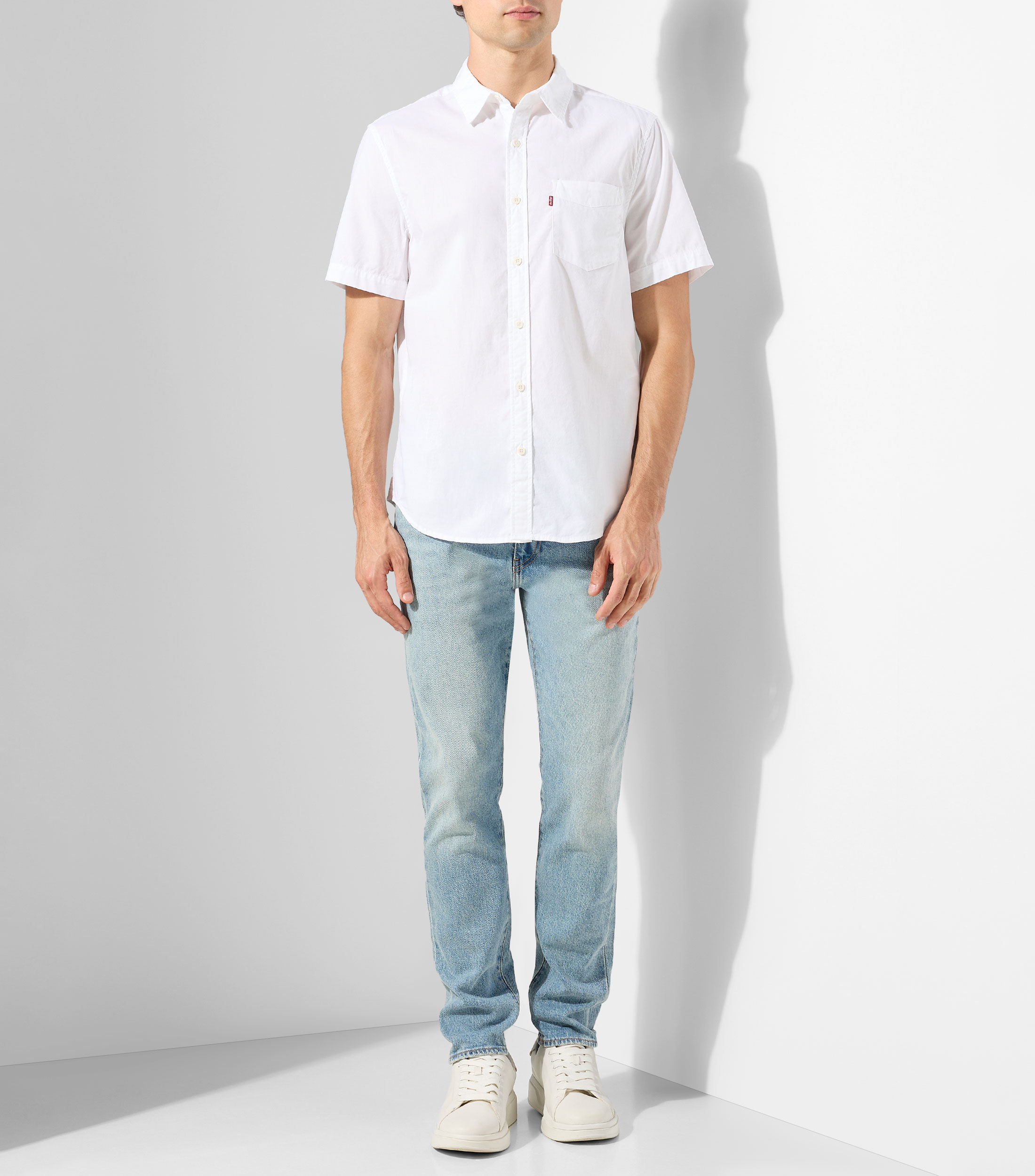 Camisa lisa de manga corta Hombre