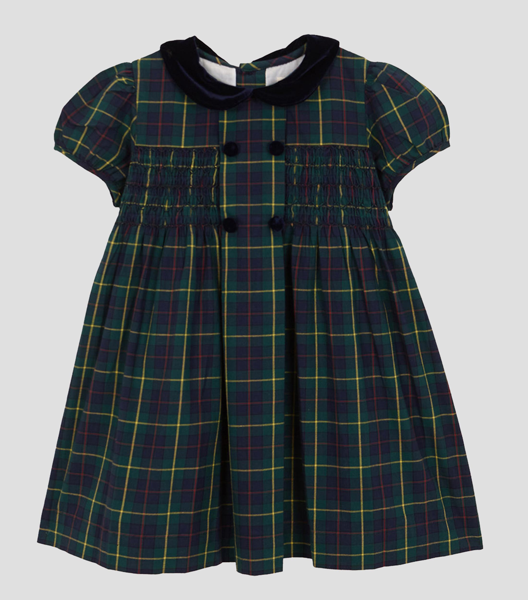 Vestido Estampado Con Volante En Cuello. - Azul Claro