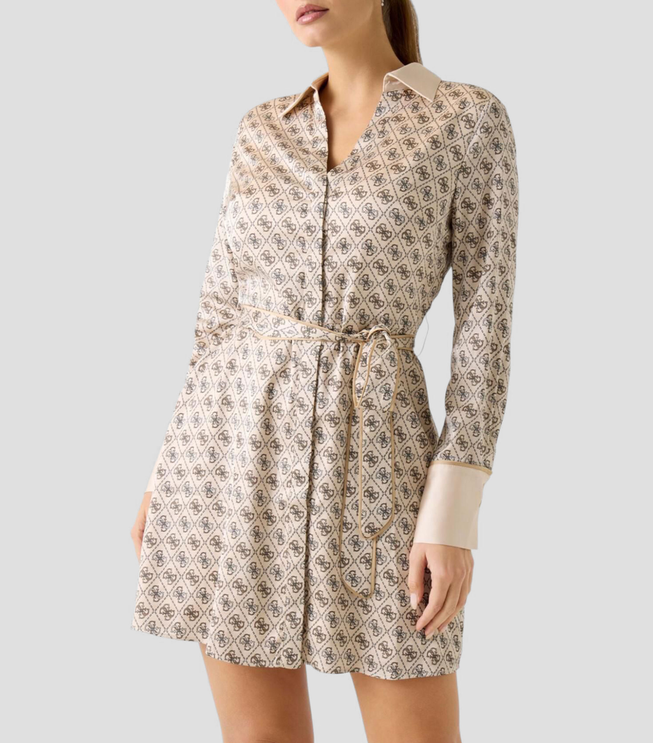 Vestido de fiesta midi manga larga estampado Mujer